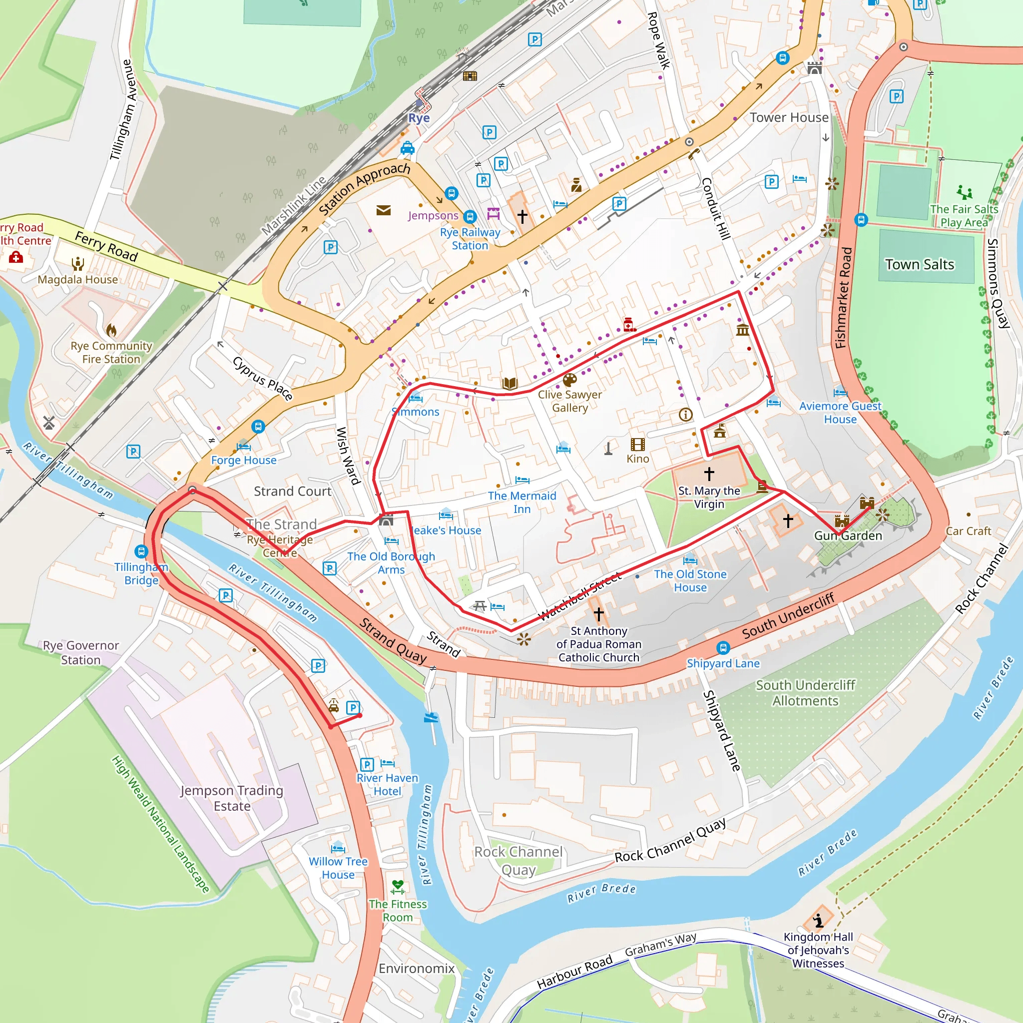 Rye Circular Path mobile static map