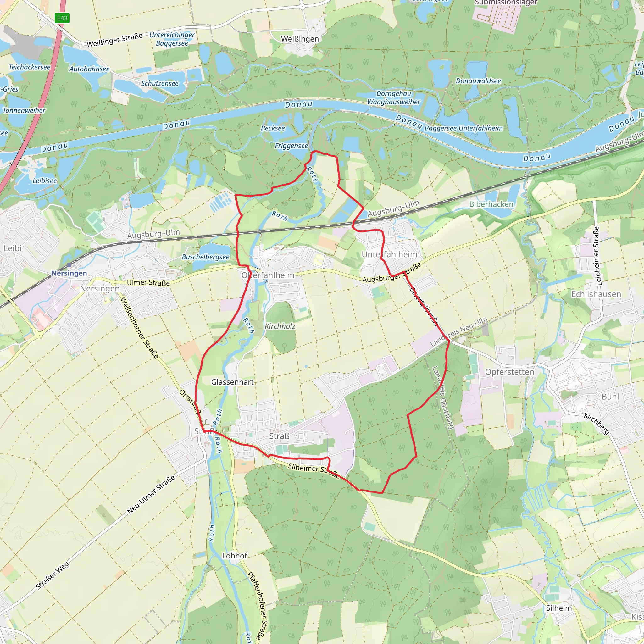 Klassenhart, Oberfahlheim and Grießholz Loop mobile static map