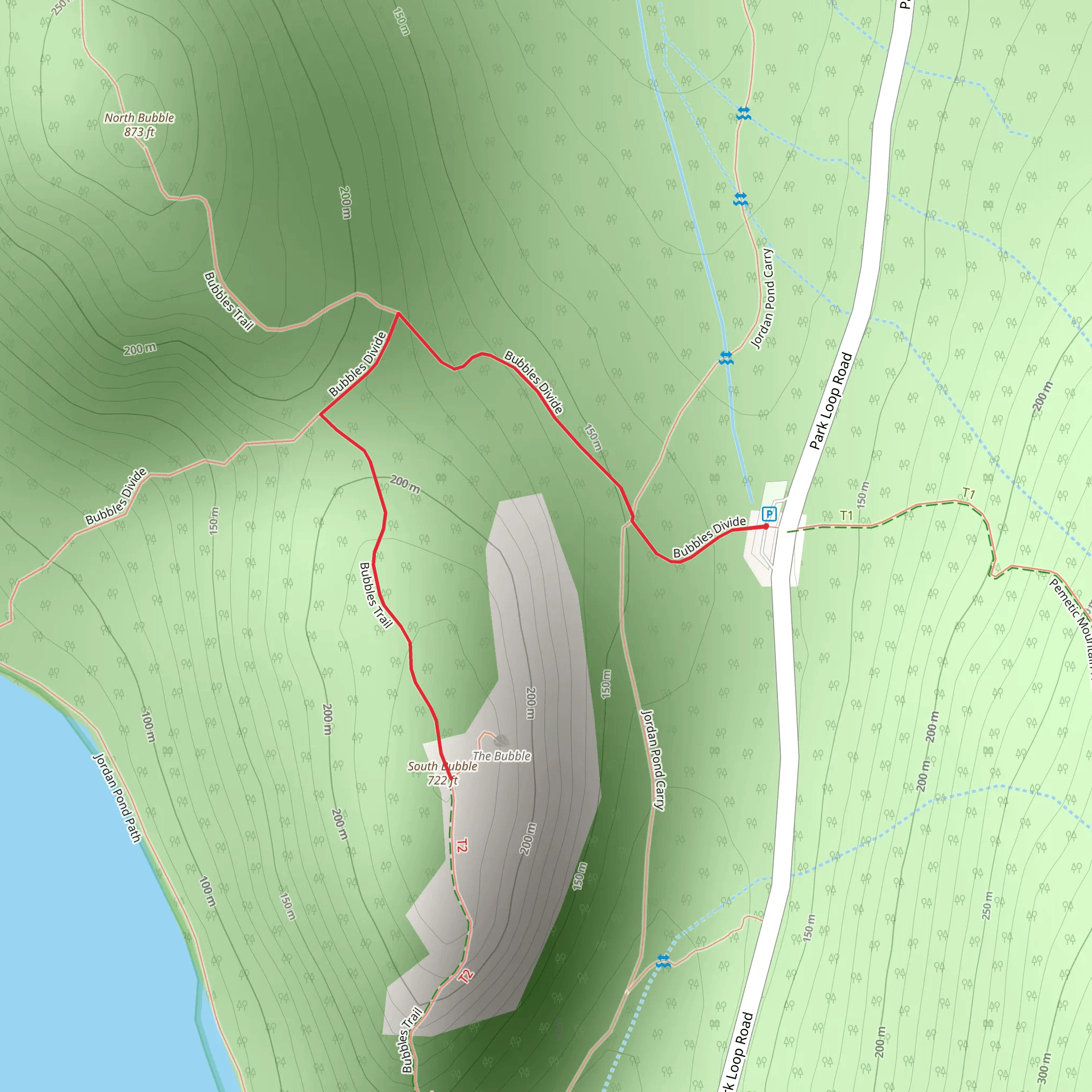 South Bubble Peak Trail mobile static map