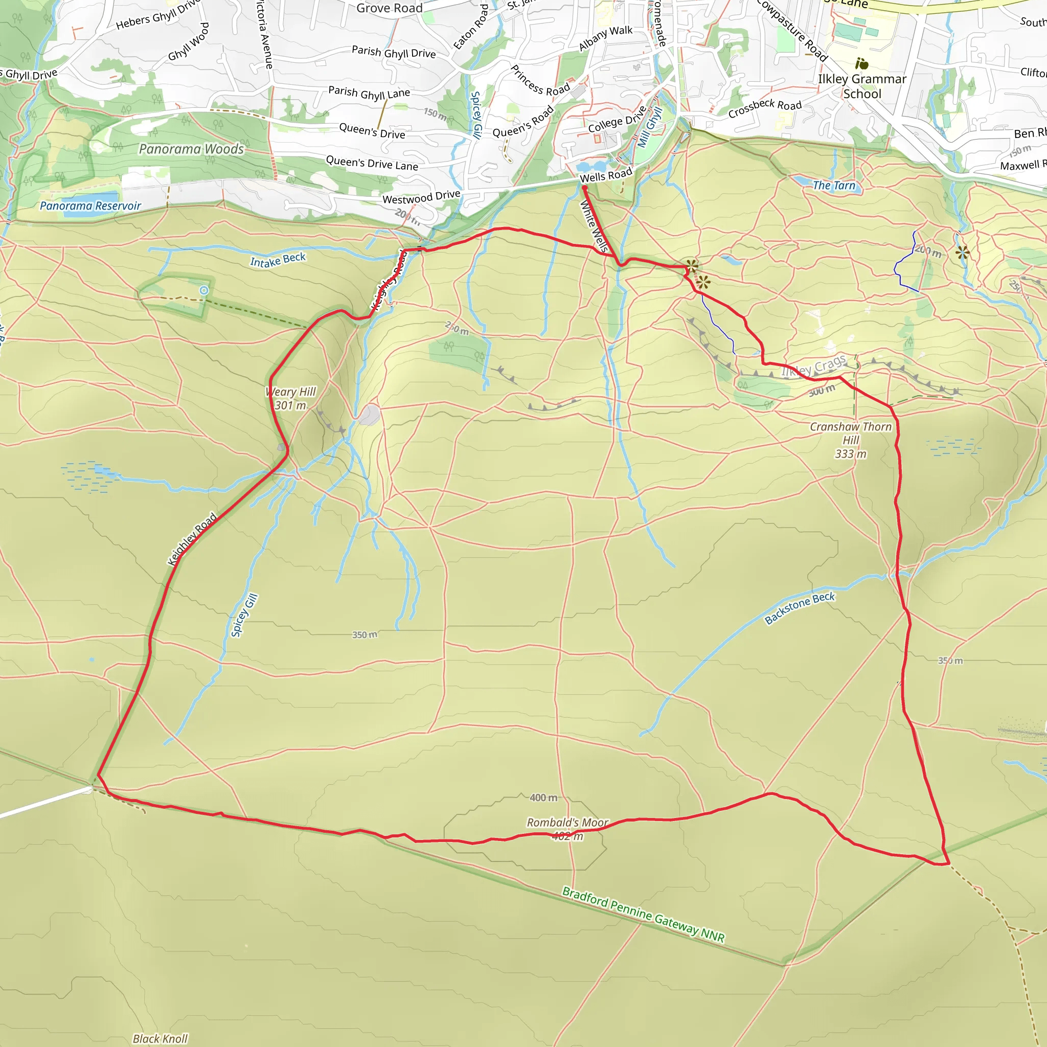 Willy Hall's Wood and Stanza Stones Loop mobile static map