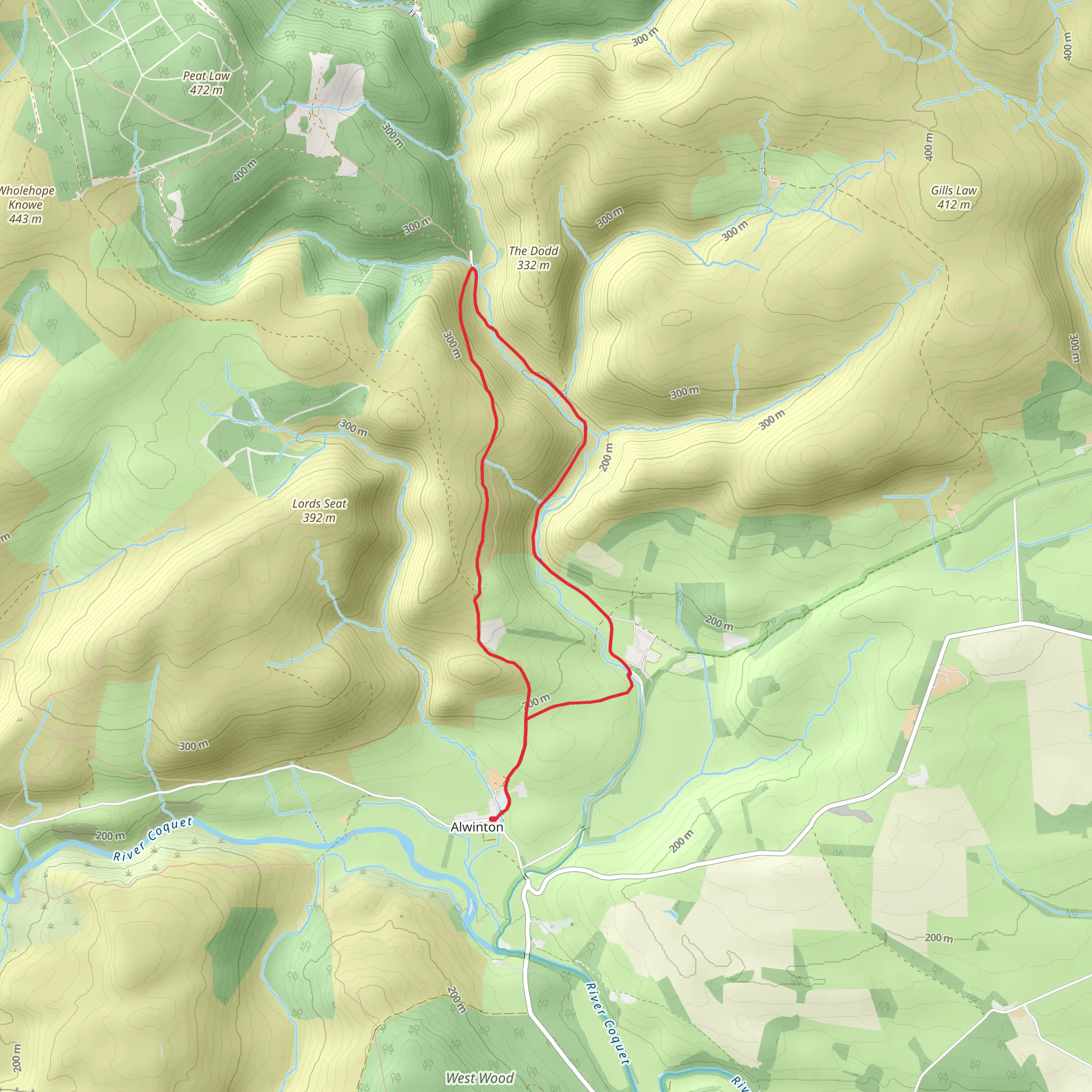 Alwinton Walk mobile static map