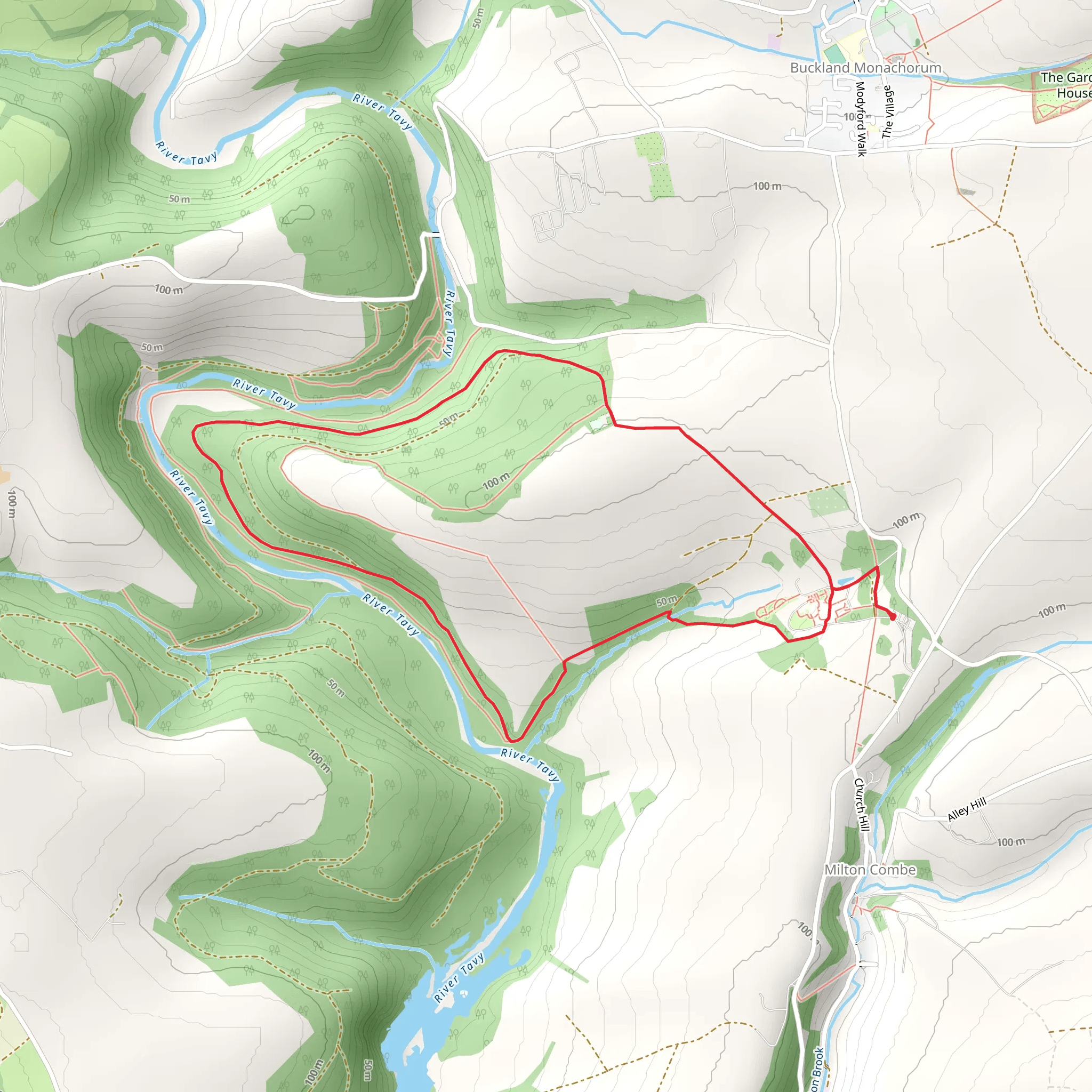 Buckland Abbey Loop mobile static map