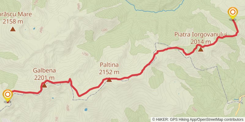 Trans Carpathian Hike stage 117 Map