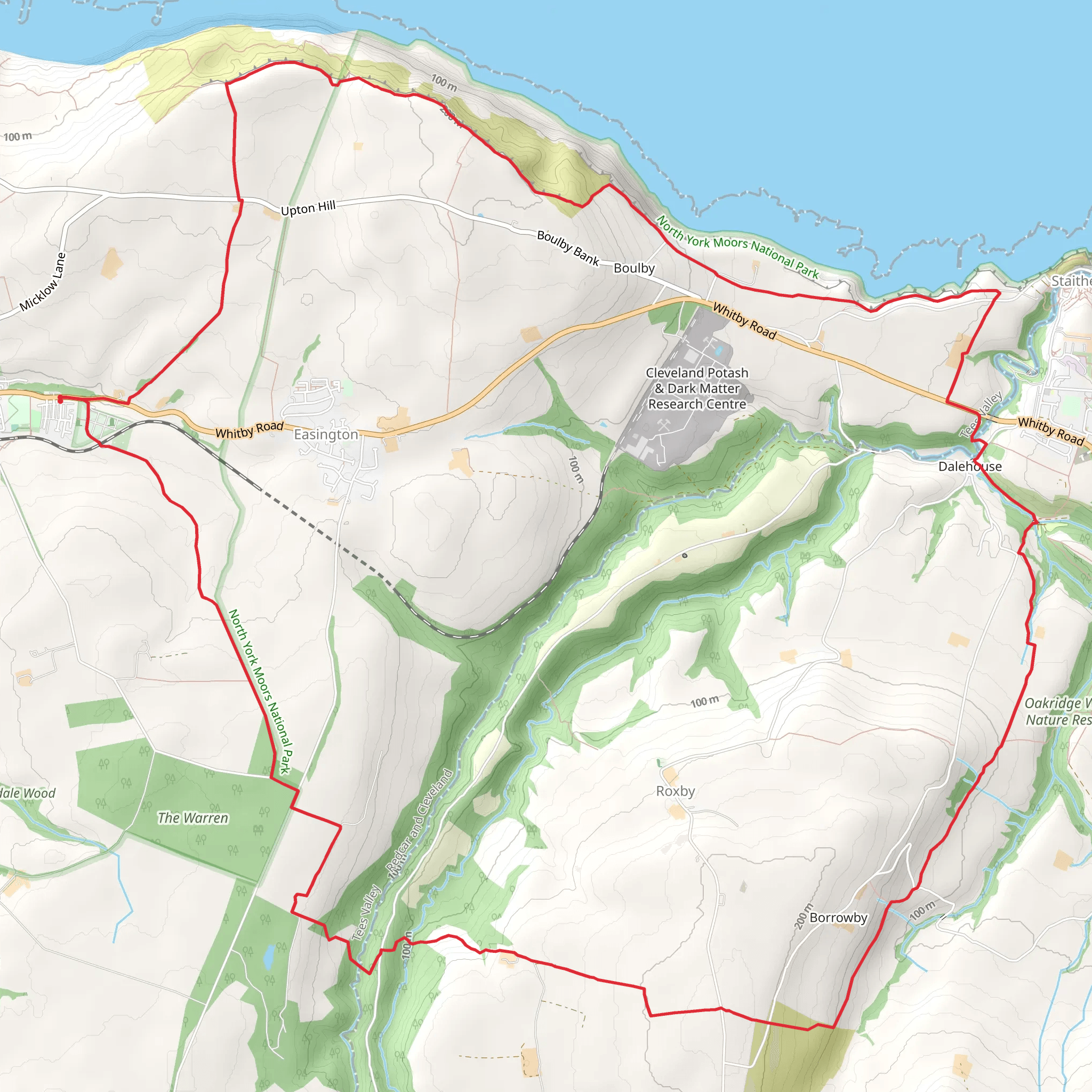 Easington Beck and Staithes from Loftus mobile static map