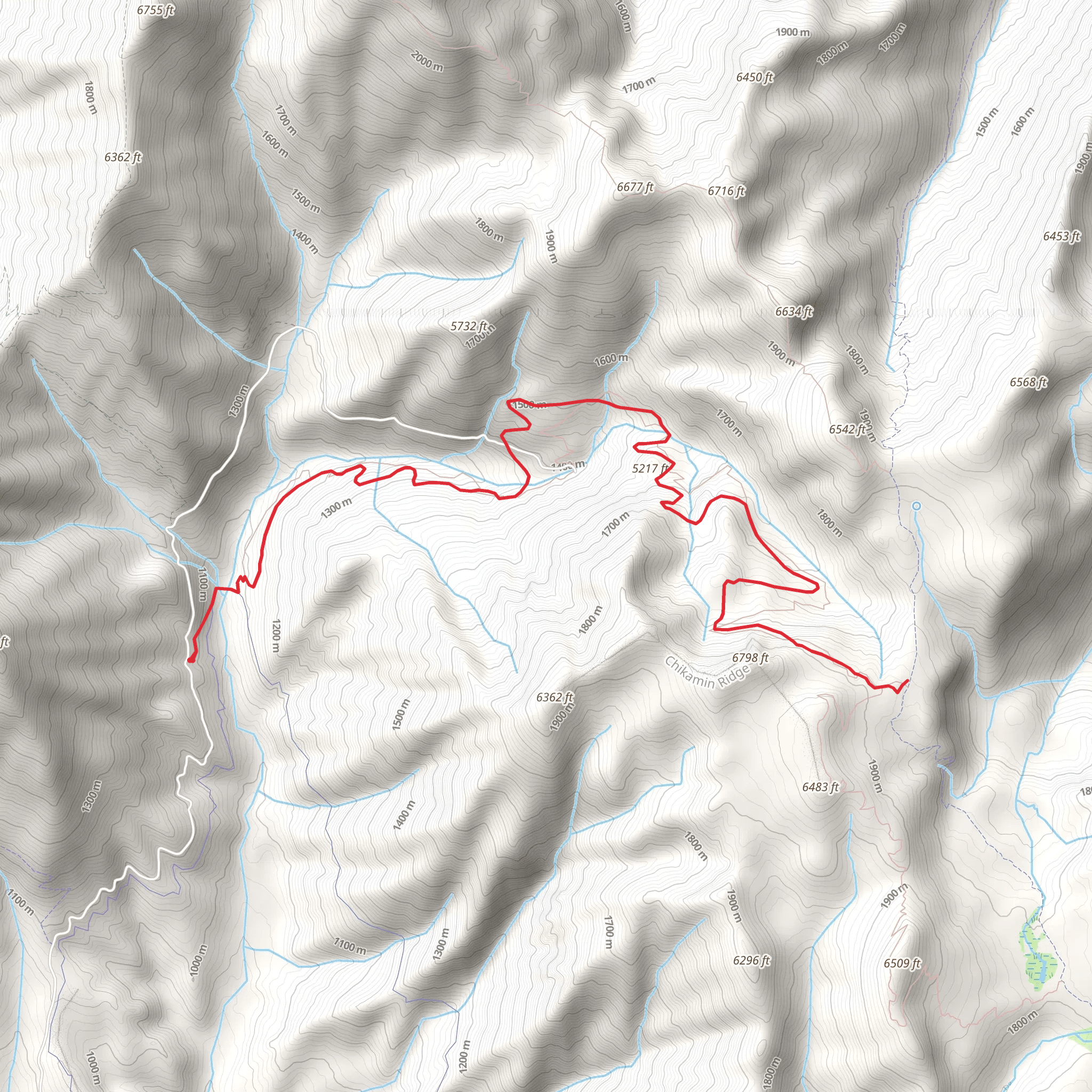 Chickamin Tie Trail mobile static map