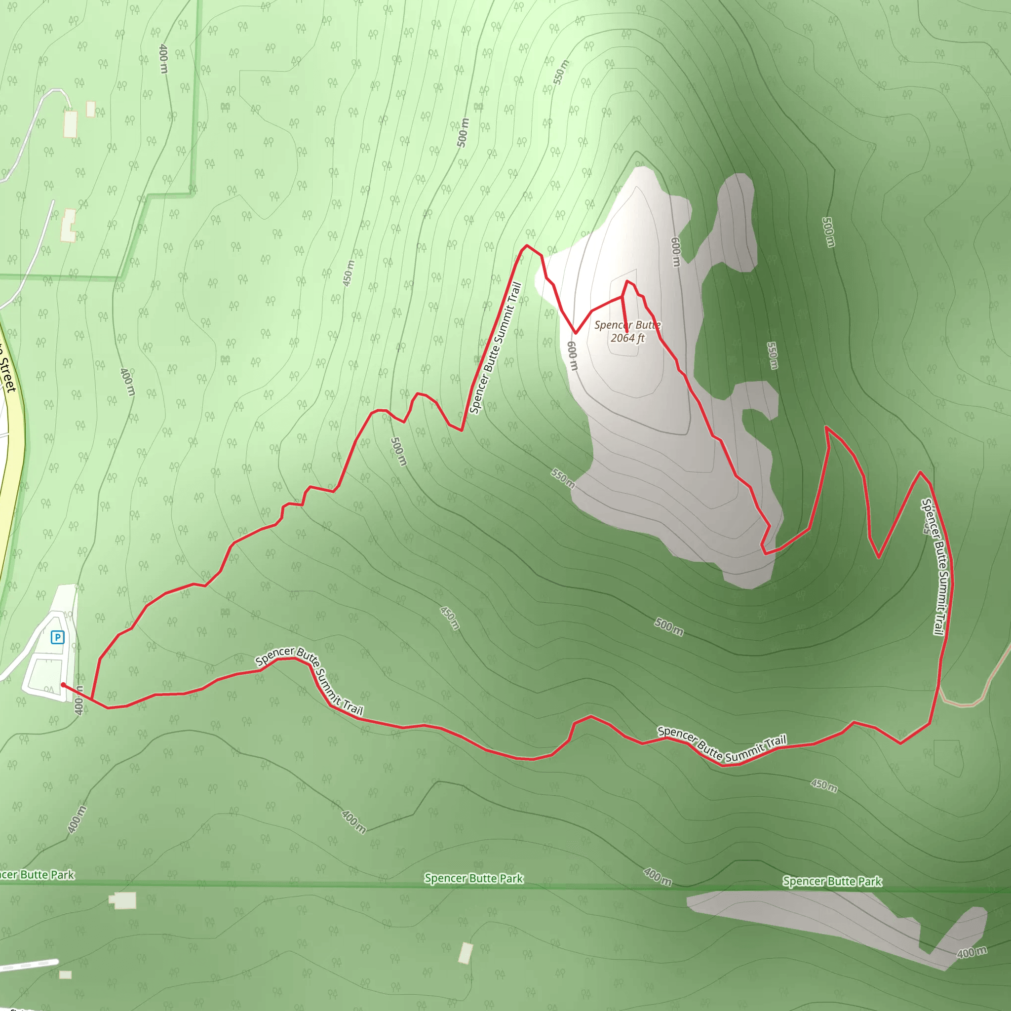 Spencer Butte Summit Trail Loop mobile static map