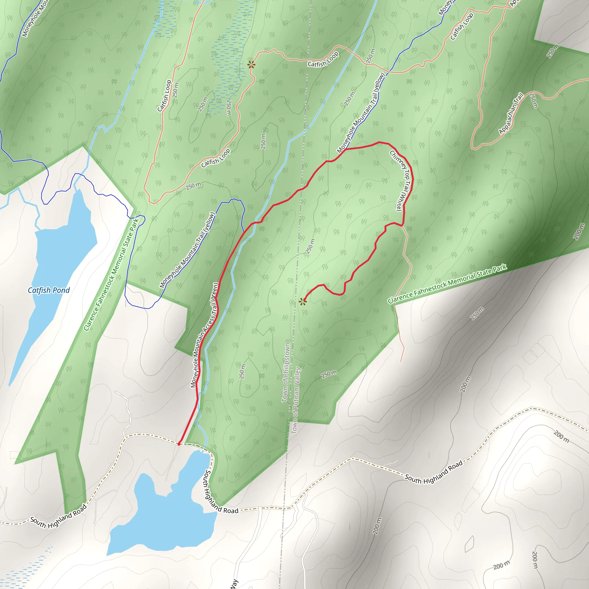 Chimney Top Trail mobile static map