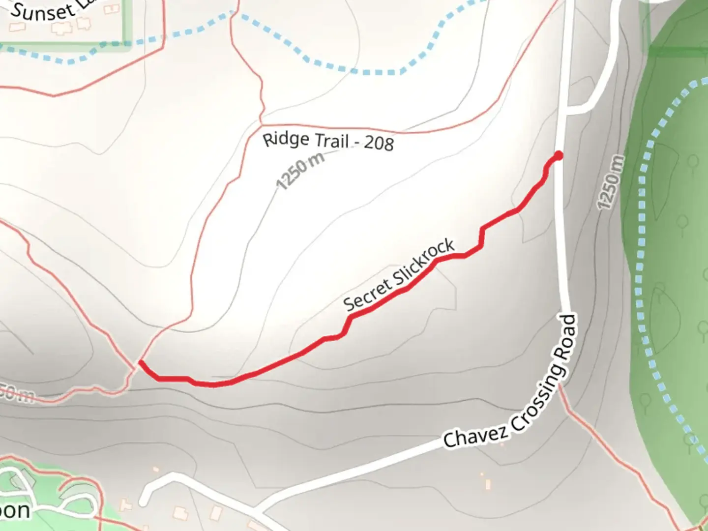 An image depicting the trail Secret Slickrock and its surrounding area.