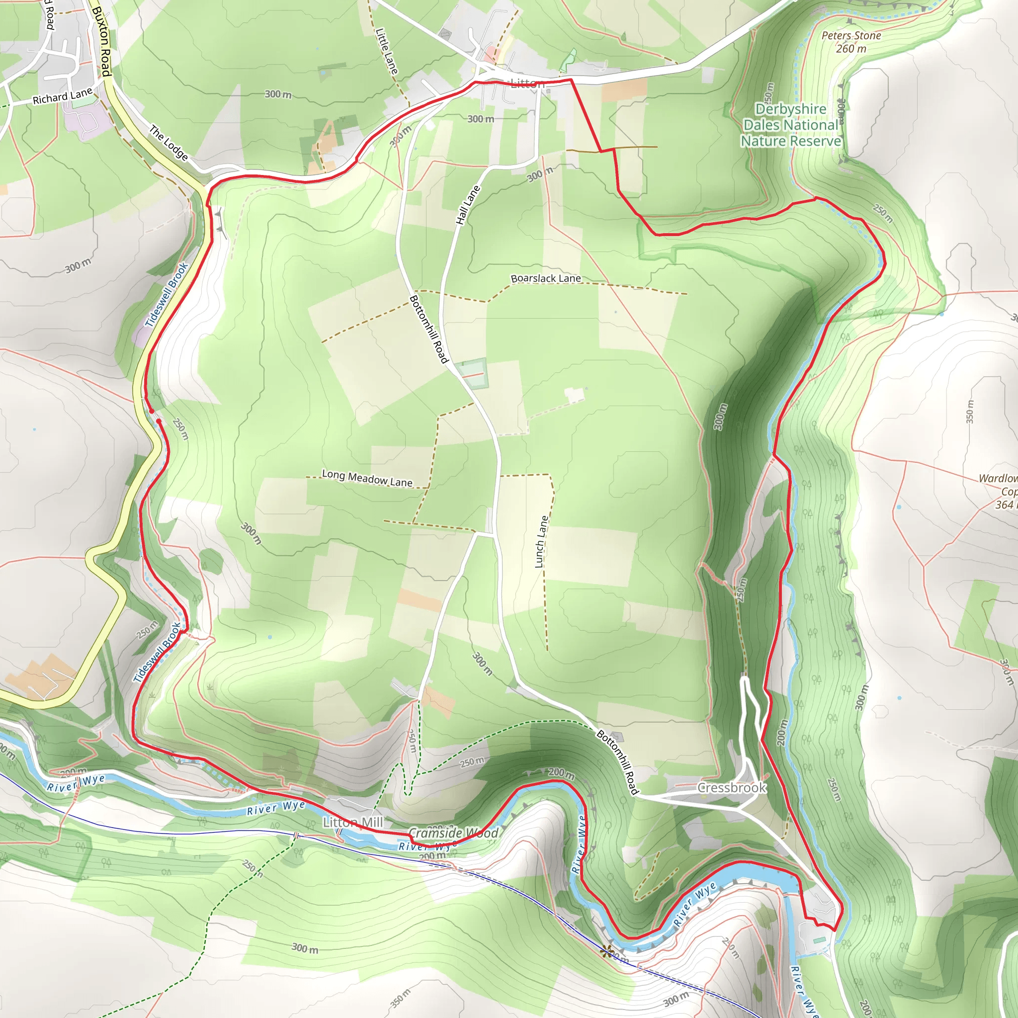 Derbyshire Dales National Nature Reserve Loop mobile static map