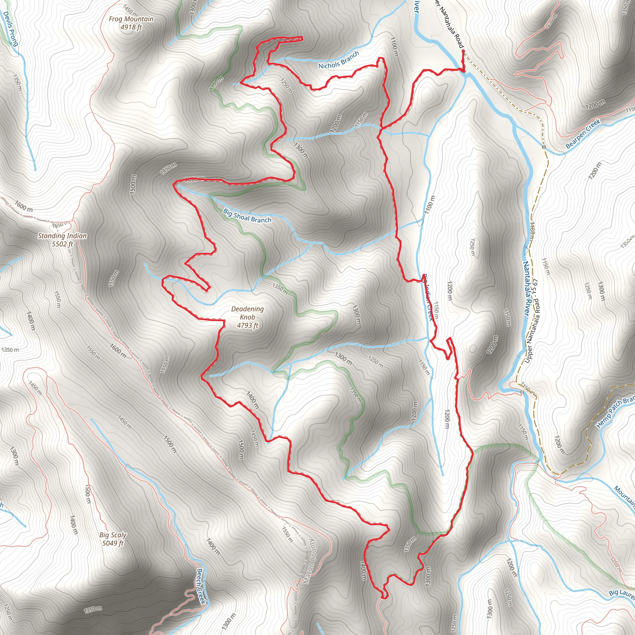 Big Indian Loop Trail mobile static map