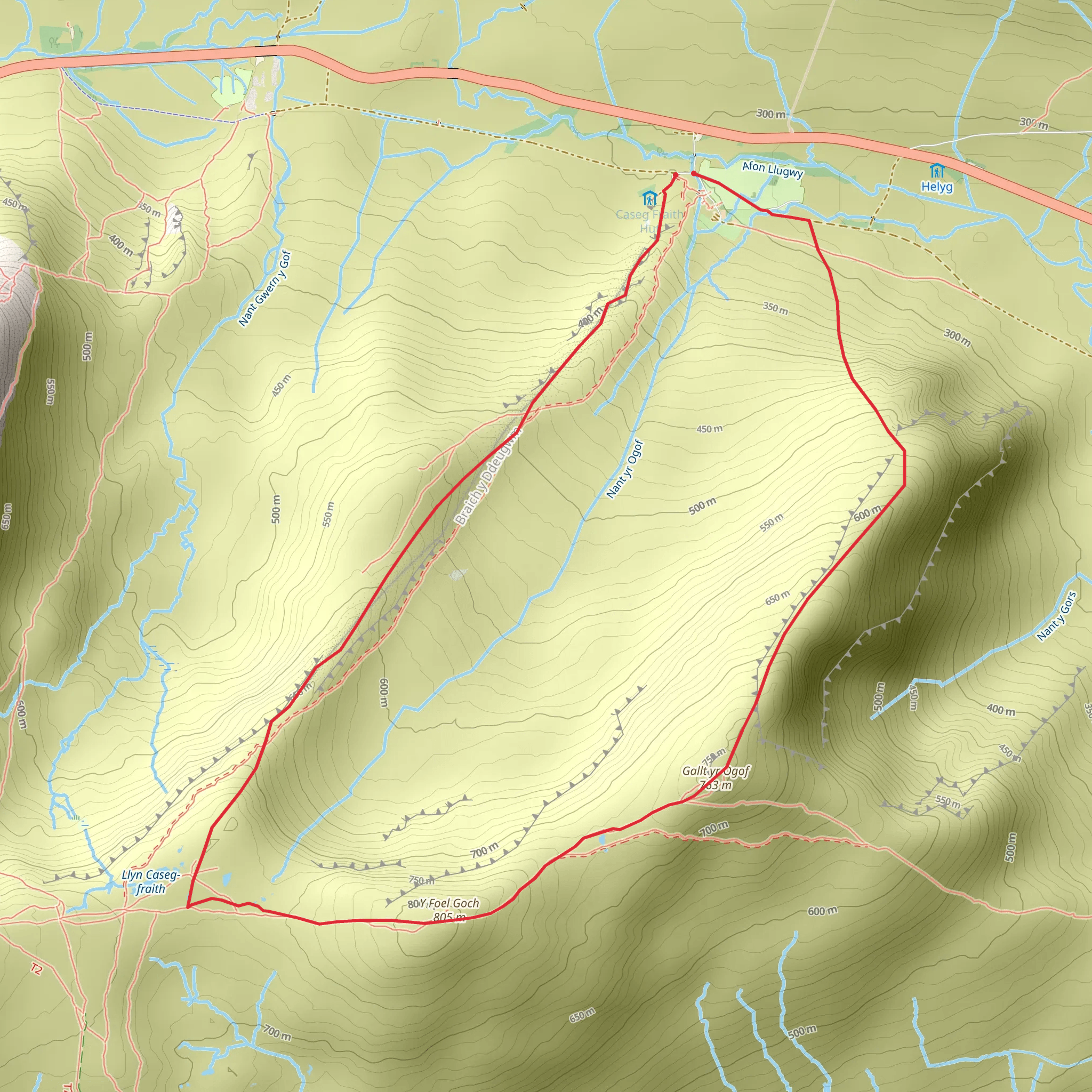 Gallt yr Ogof and Braich y Ddeugwm mobile static map
