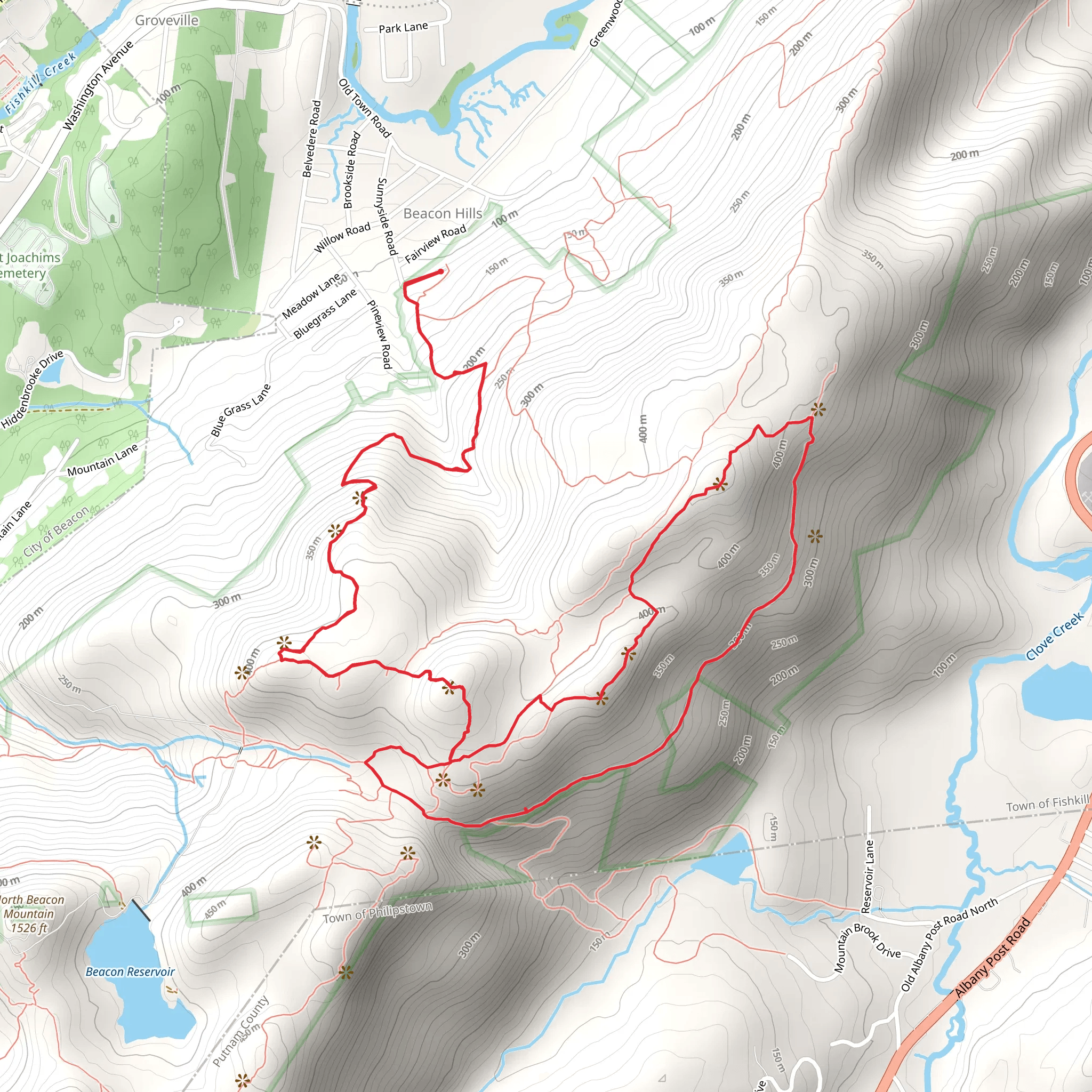 Bald Hill Overlook Trail and Fishkill Ridge Trail mobile static map