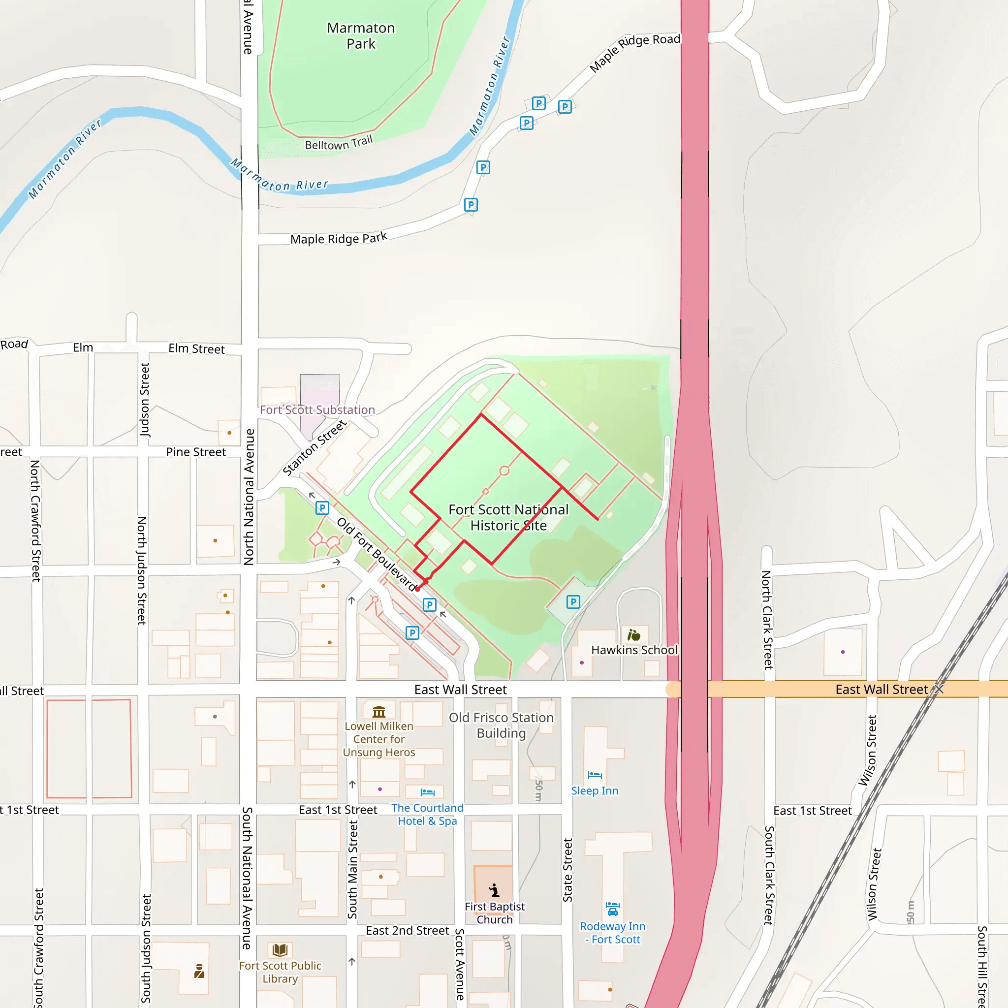 Fort Scott National Historic Site Loop mobile static map