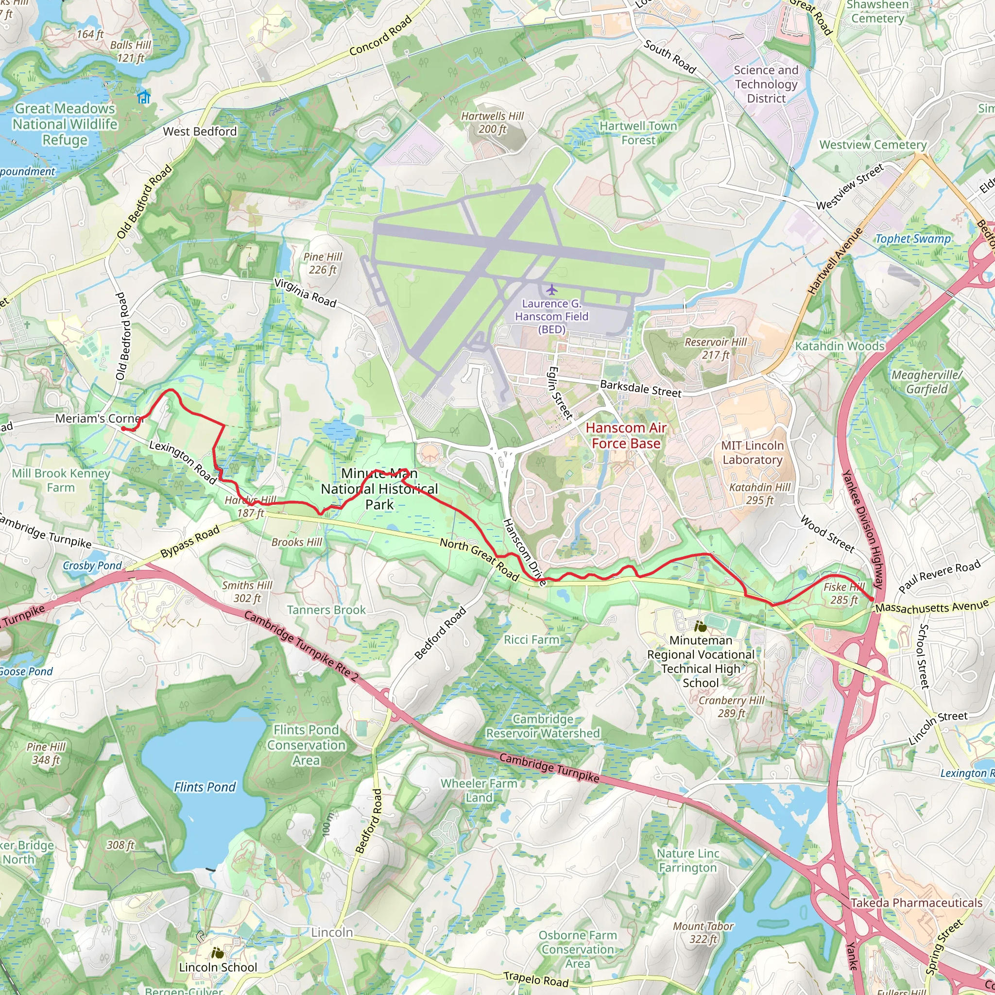 Battle Road Trail mobile static map