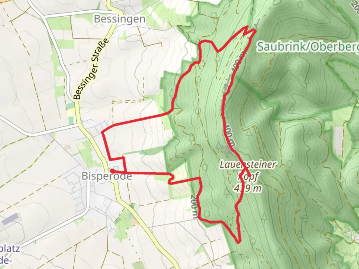 An image depicting the trail CO3 Schlossweg and Roswitha Weg and its surrounding area.