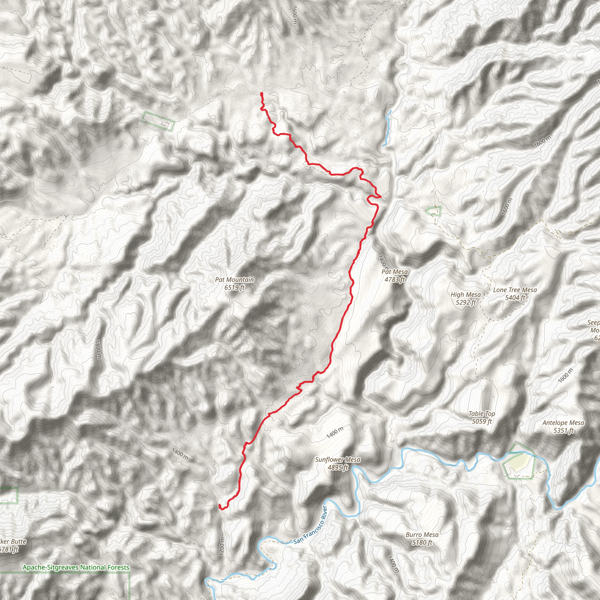 Pat Mesa Trail mobile static map