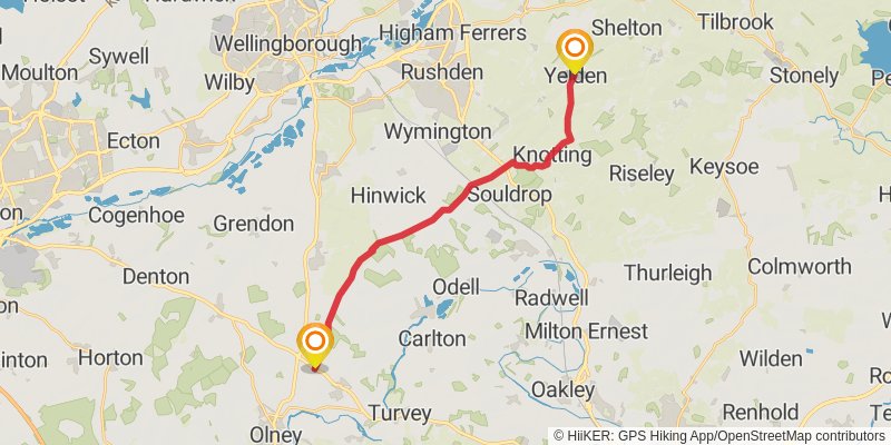 Three Shires Way stage 2 Map