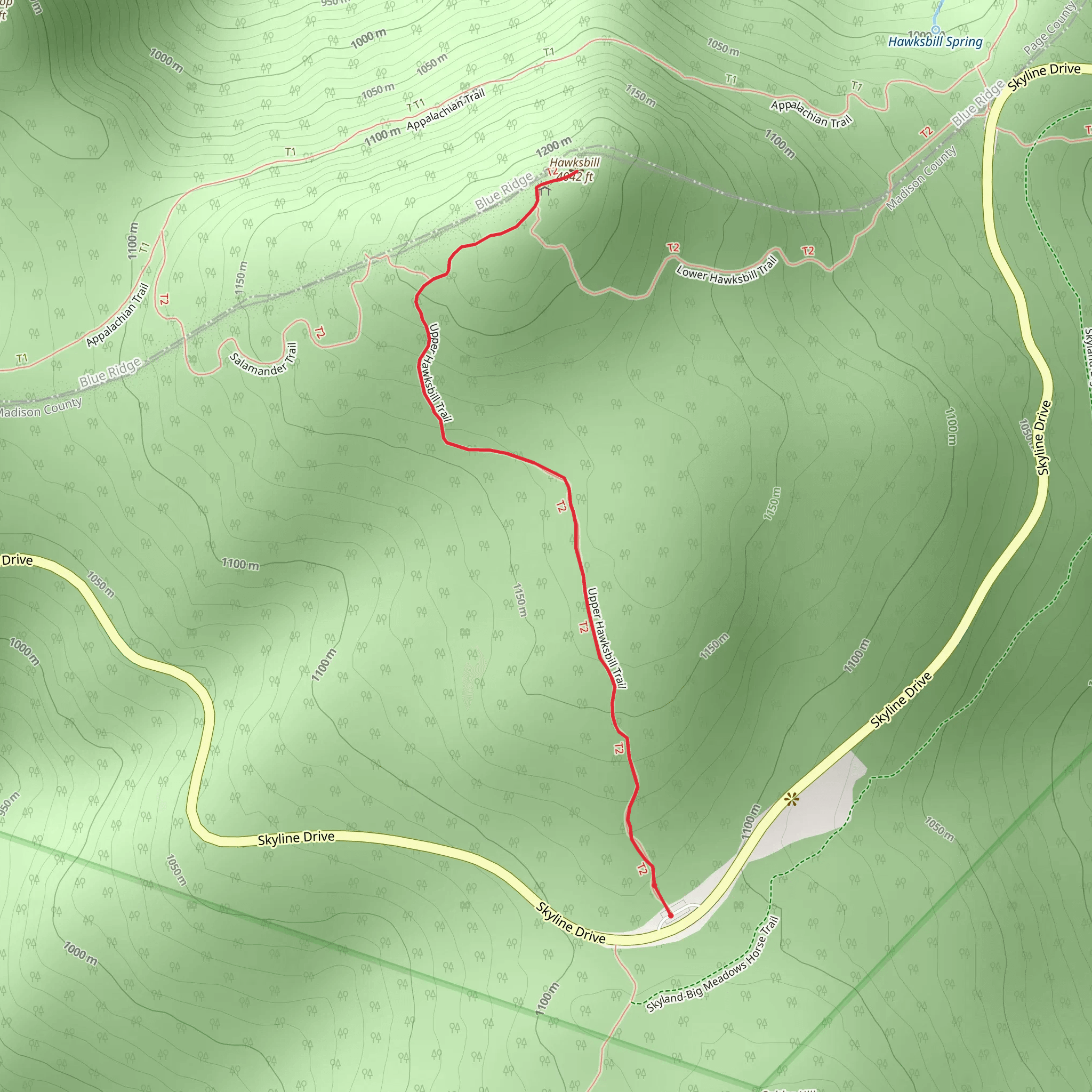 Upper Hawksbill Trail mobile static map