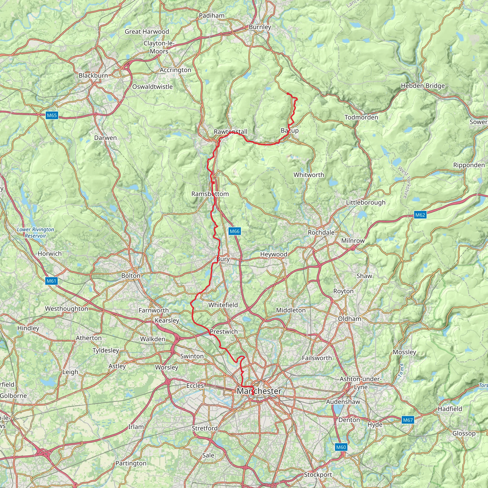 Irwell Sculpture Trail mobile static map