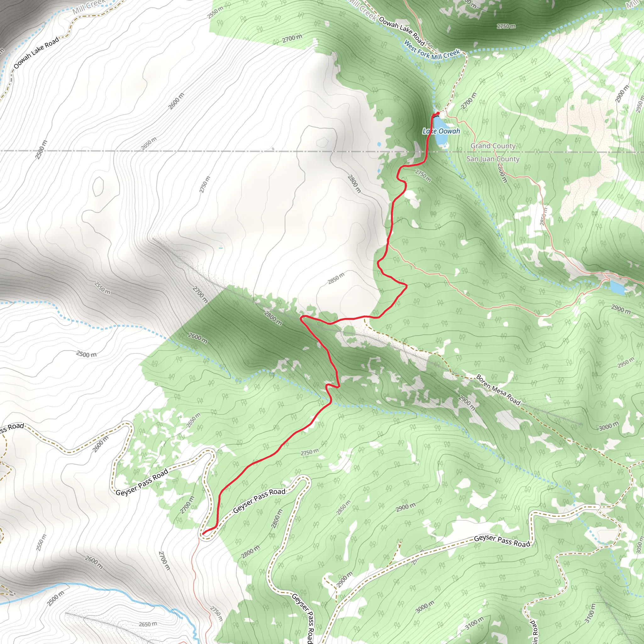 Boren Mesa Trail mobile static map
