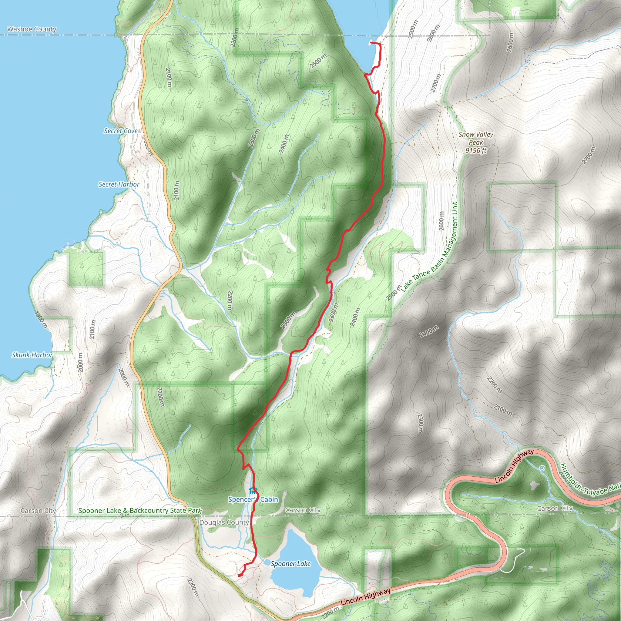 Marlette Lake Trail mobile static map