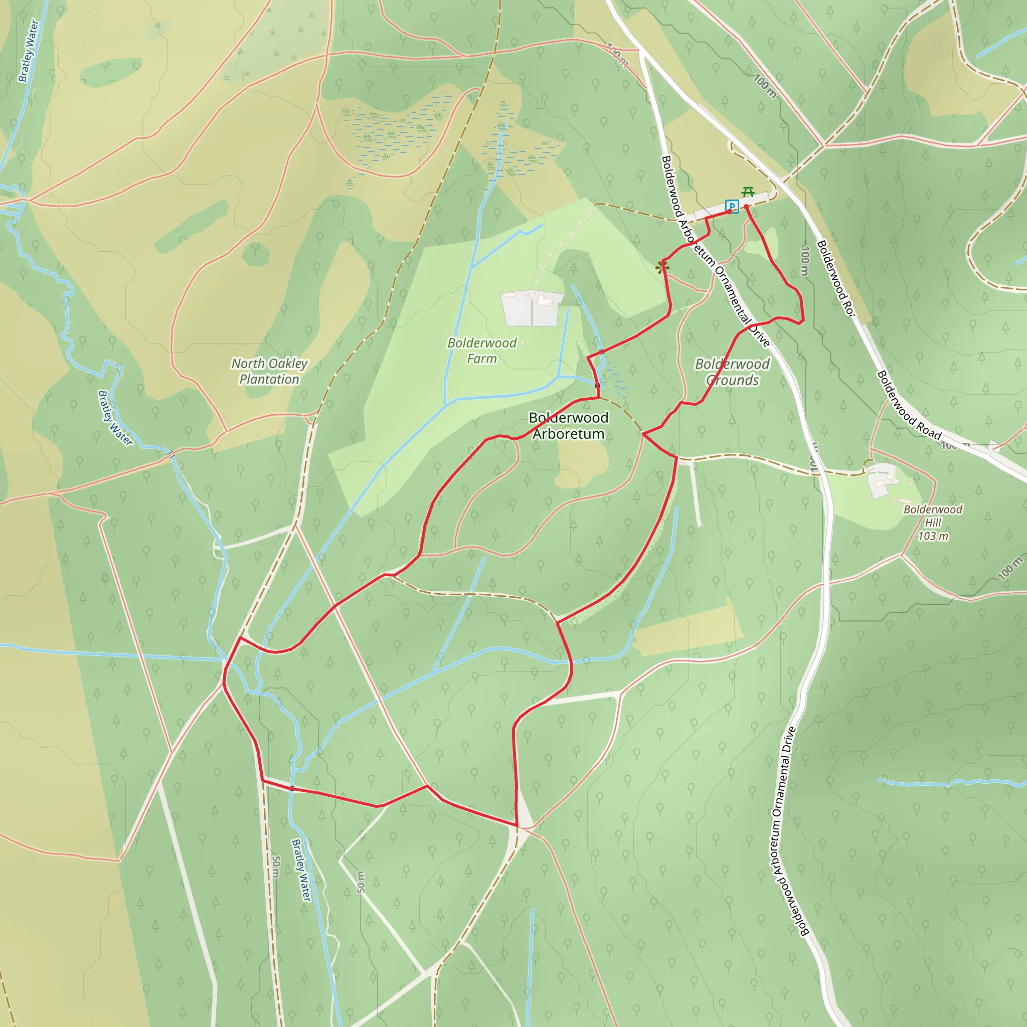 Radnor Trail - Bolderwood mobile static map