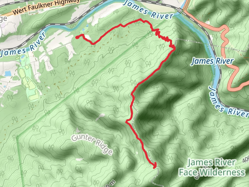 Balcony Falls Trail mobile static map