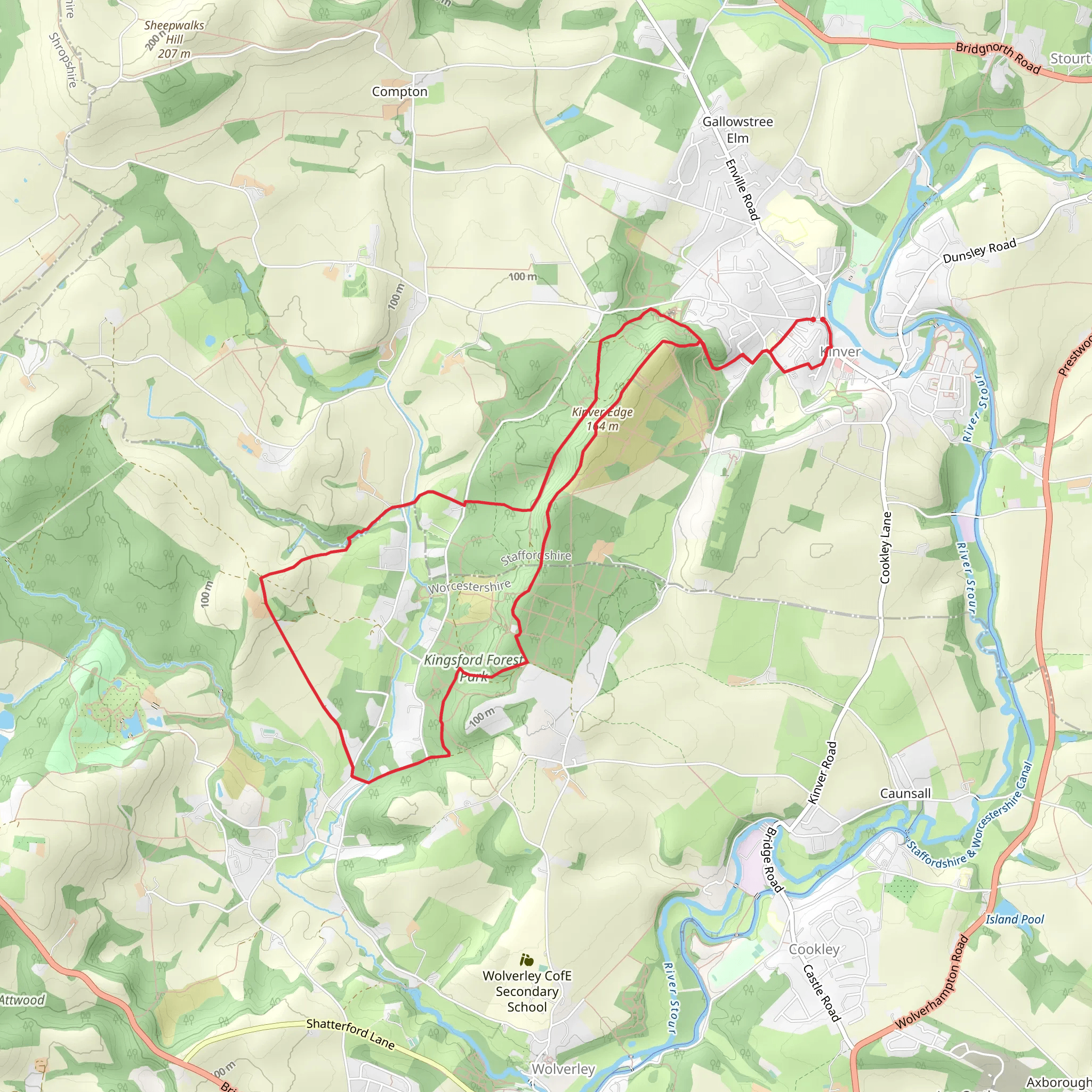 Kinver Edge - South Staffordshire mobile static map