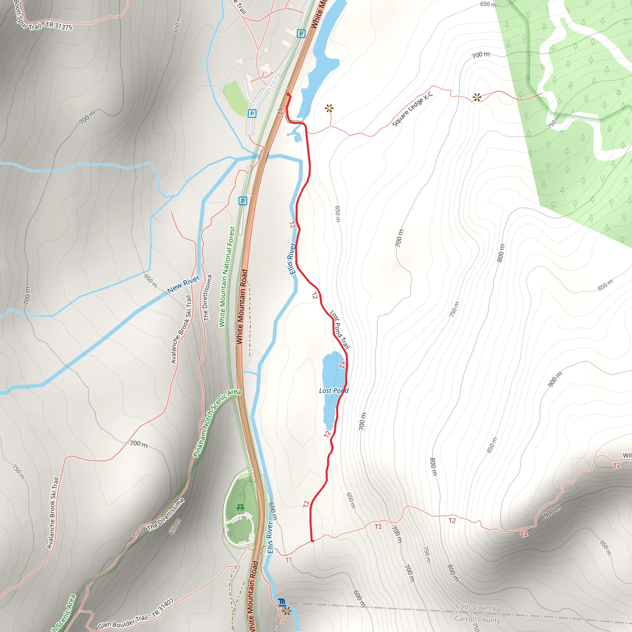 Lost Pond Trail mobile static map
