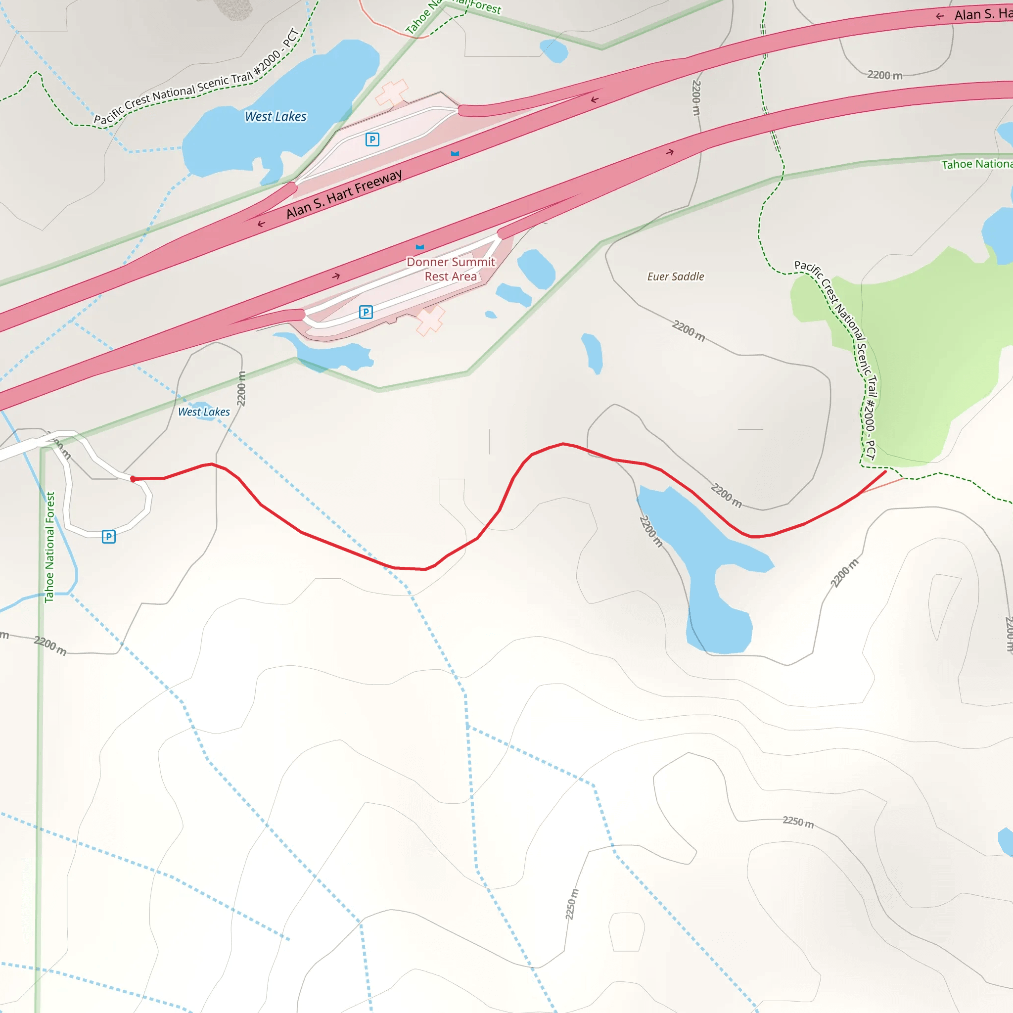 Donner PCT Access Trail mobile static map