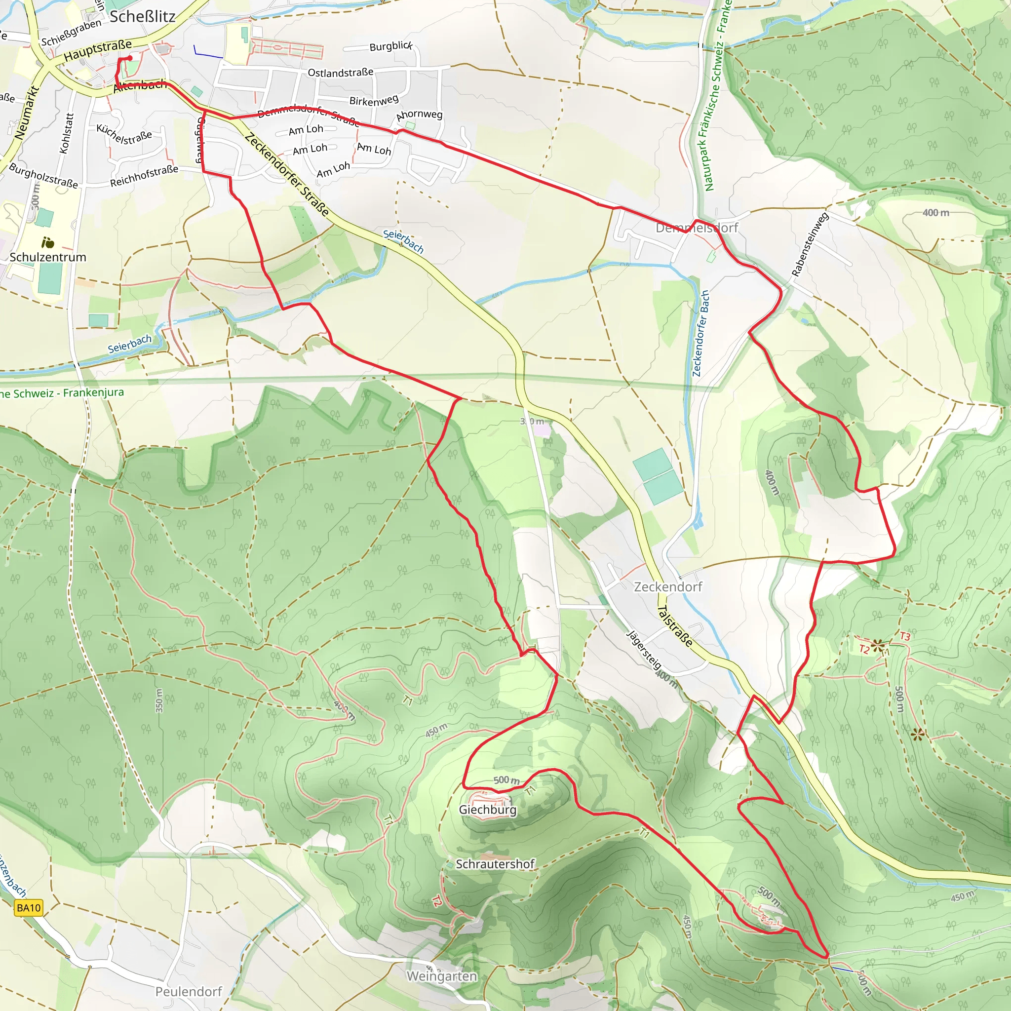 Pfaffenritt and Schesslitz Doos mobile static map