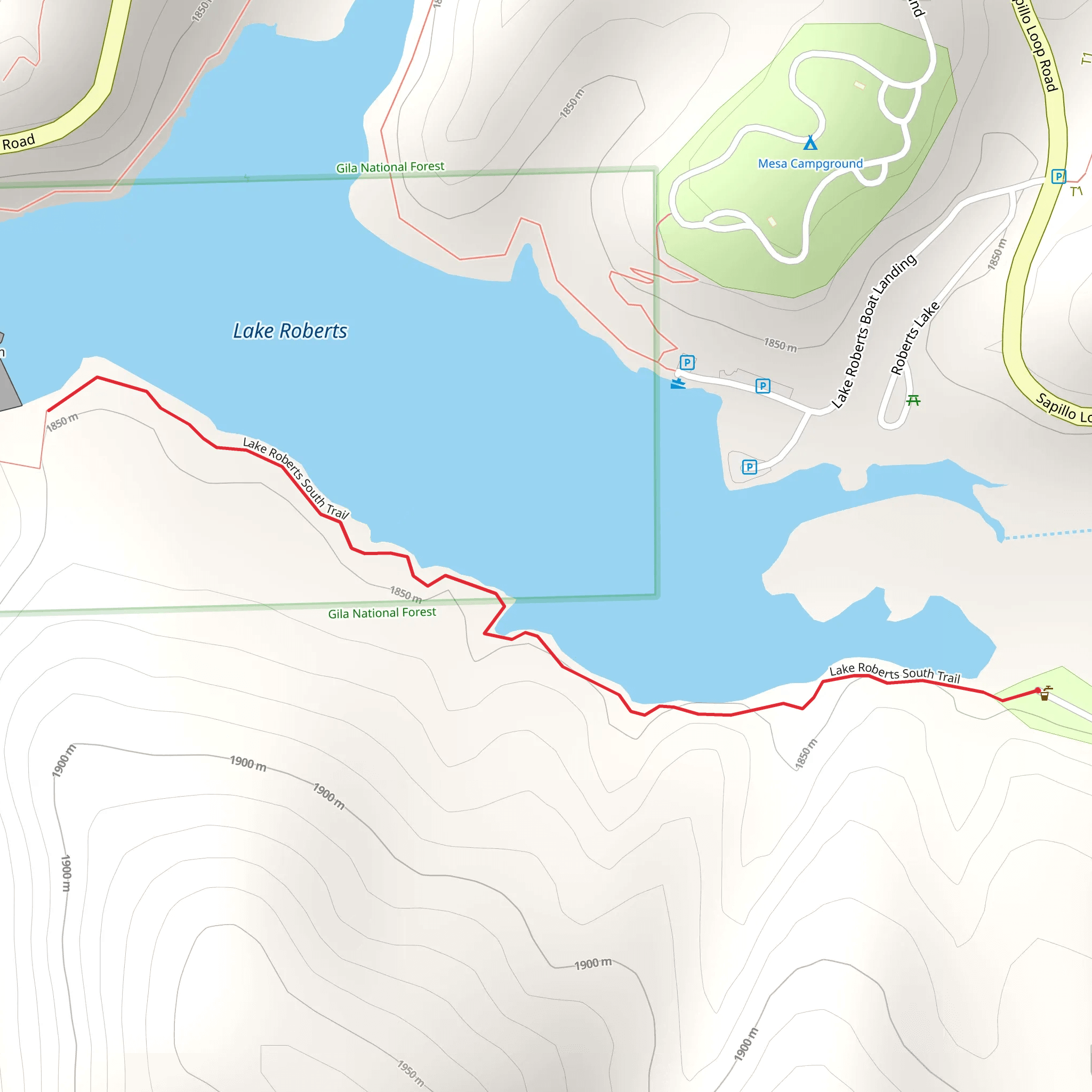 Lake Roberts South Trail mobile static map