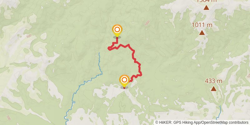 View Hill Car Park to Black Hill Hut stage 1 Map