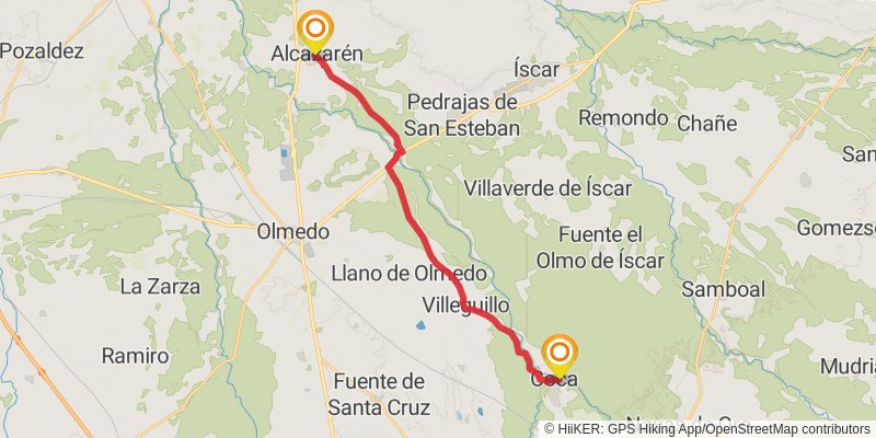 Ruta Jacobea Madrilena stage 8 Map