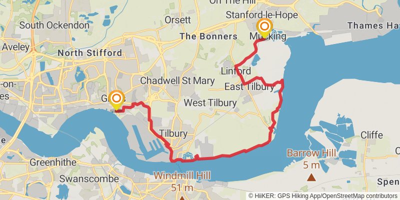 Lasso Essex - Rainham to Corringham stage 2 Map