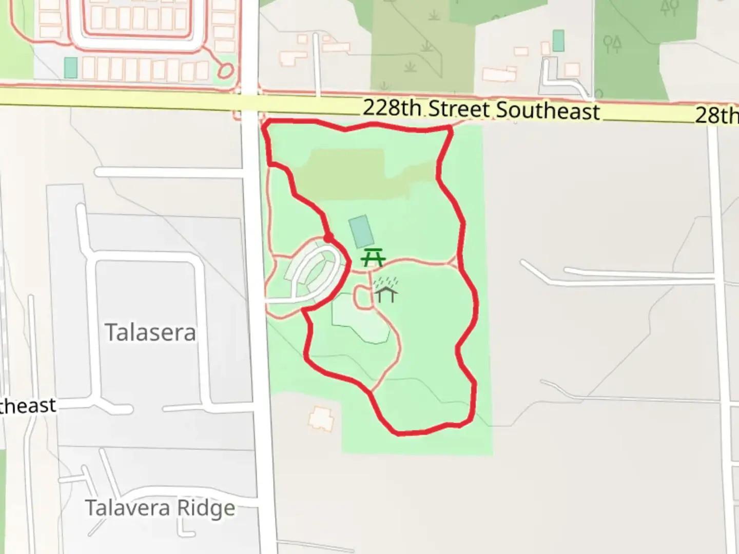 An image depicting the trail Miner's Corner Park Loop and its surrounding area.
