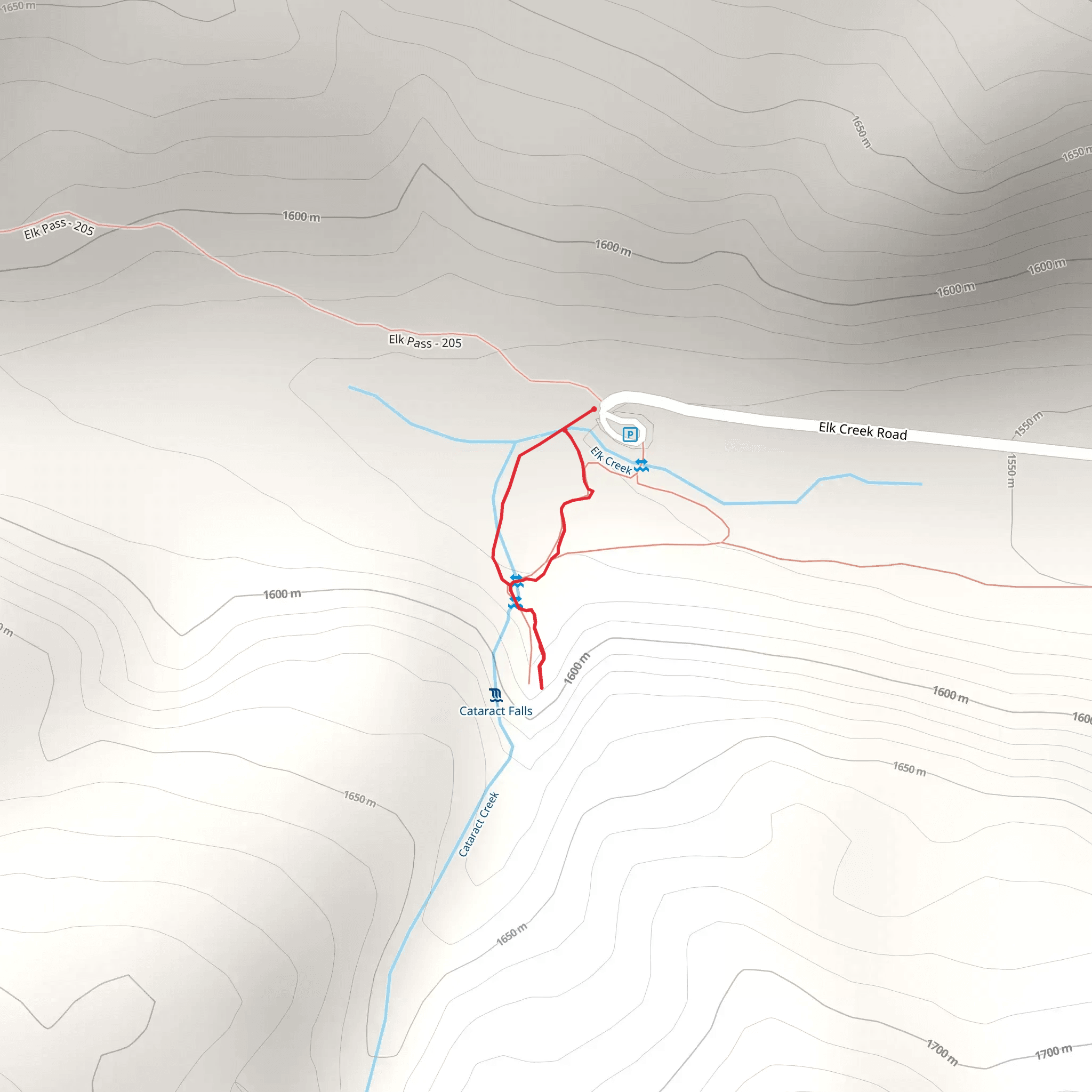 Cataract Falls and Cataract Falls Tie Trail mobile static map