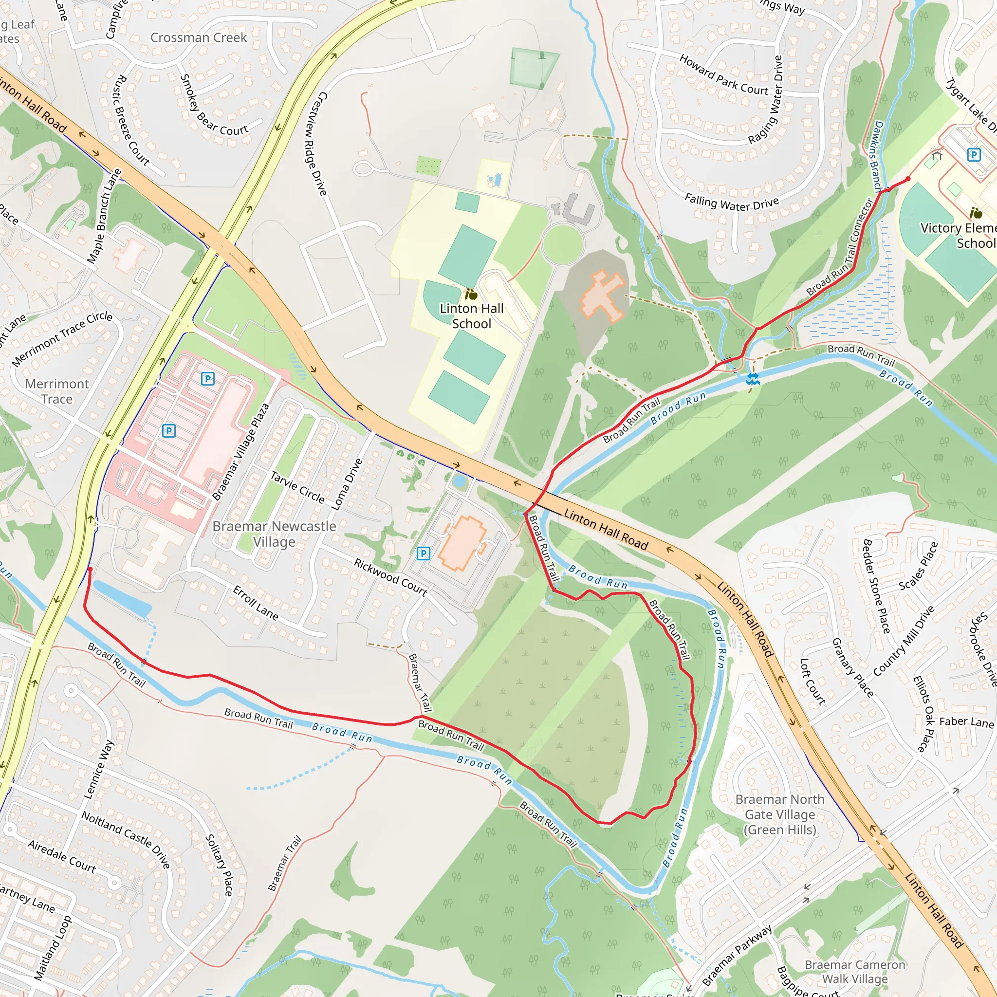 Board Run Trail mobile static map