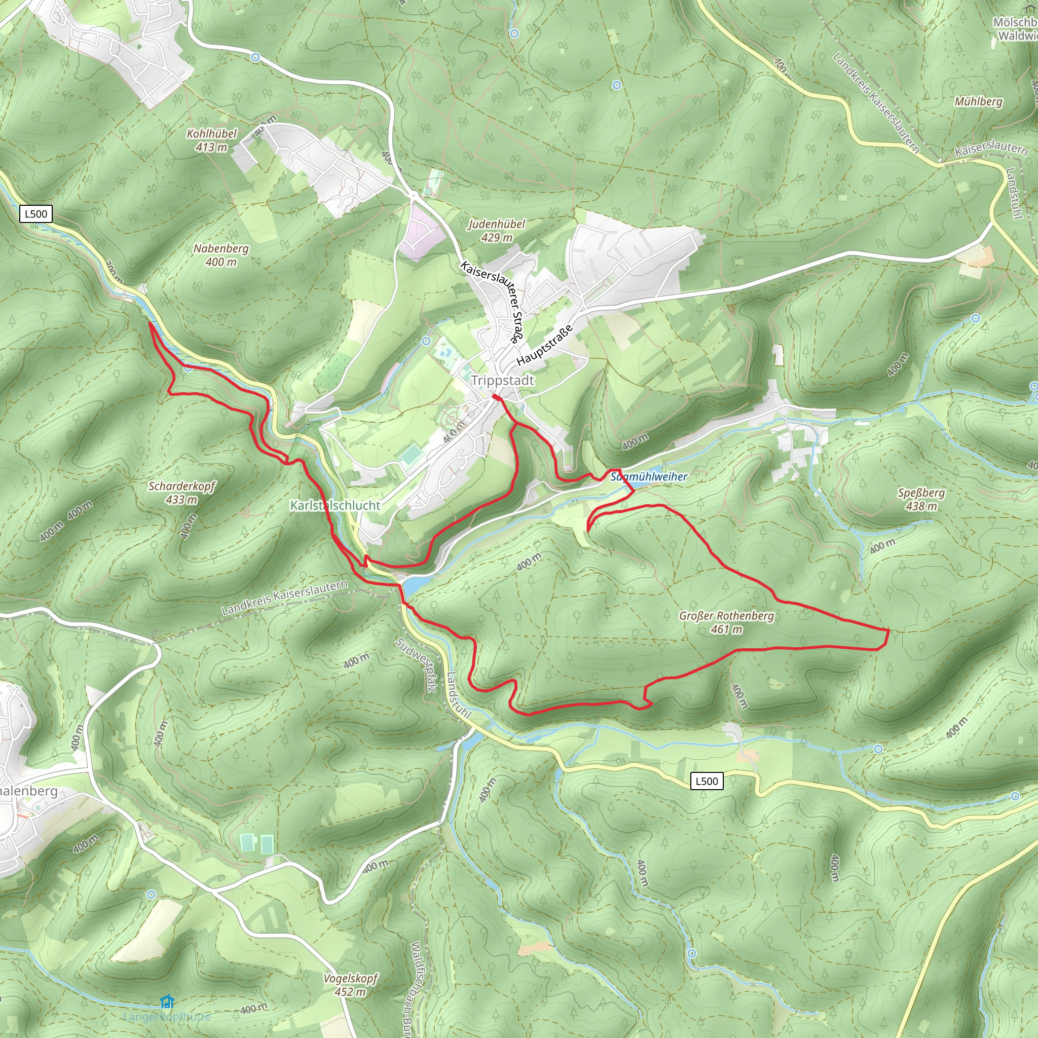 Grober Rothenberg and Karlstalschlucht Loop mobile static map