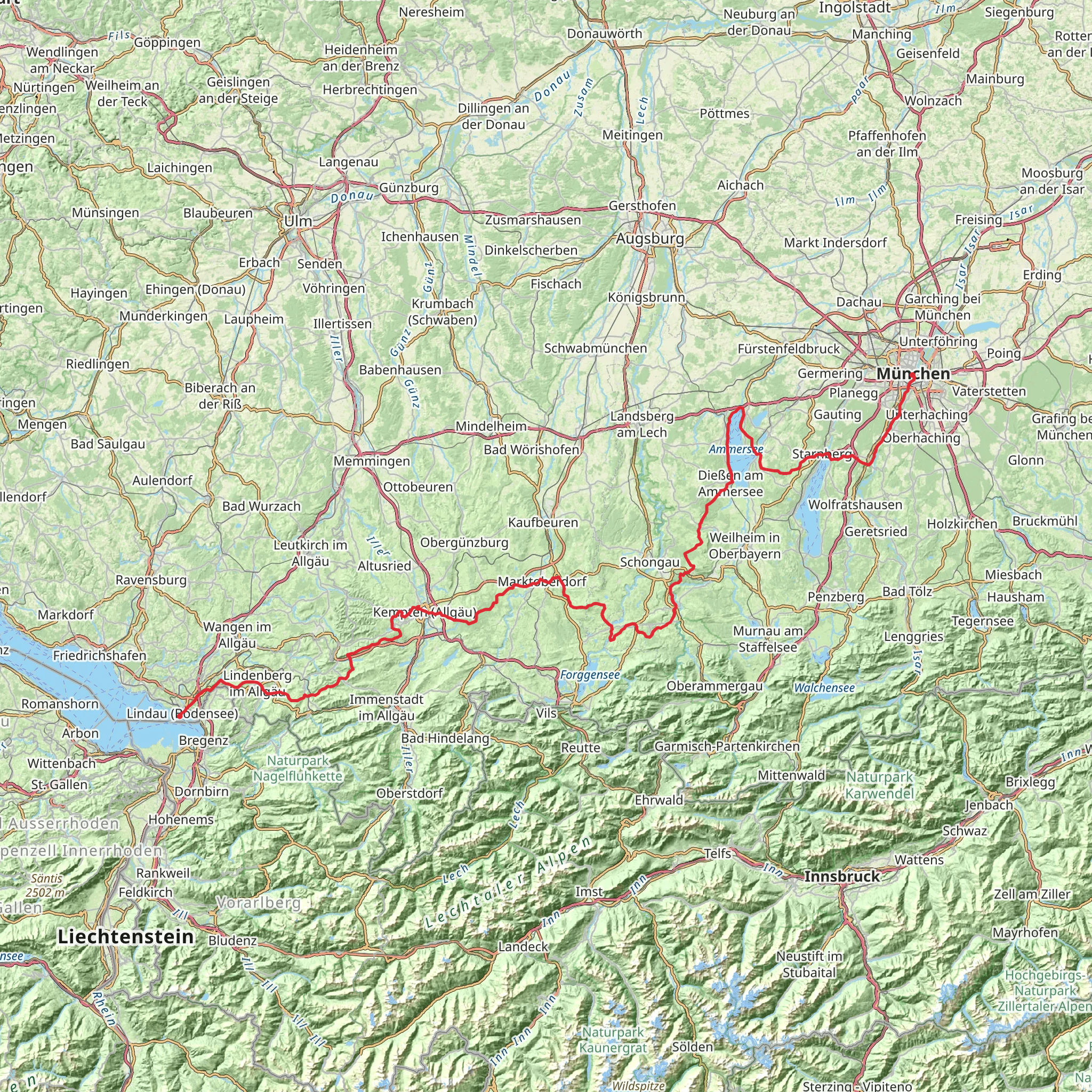 Münchner Jakobsweg mobile static map