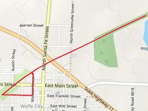 Wolfe City Reservoir via Northeast Texas Trail