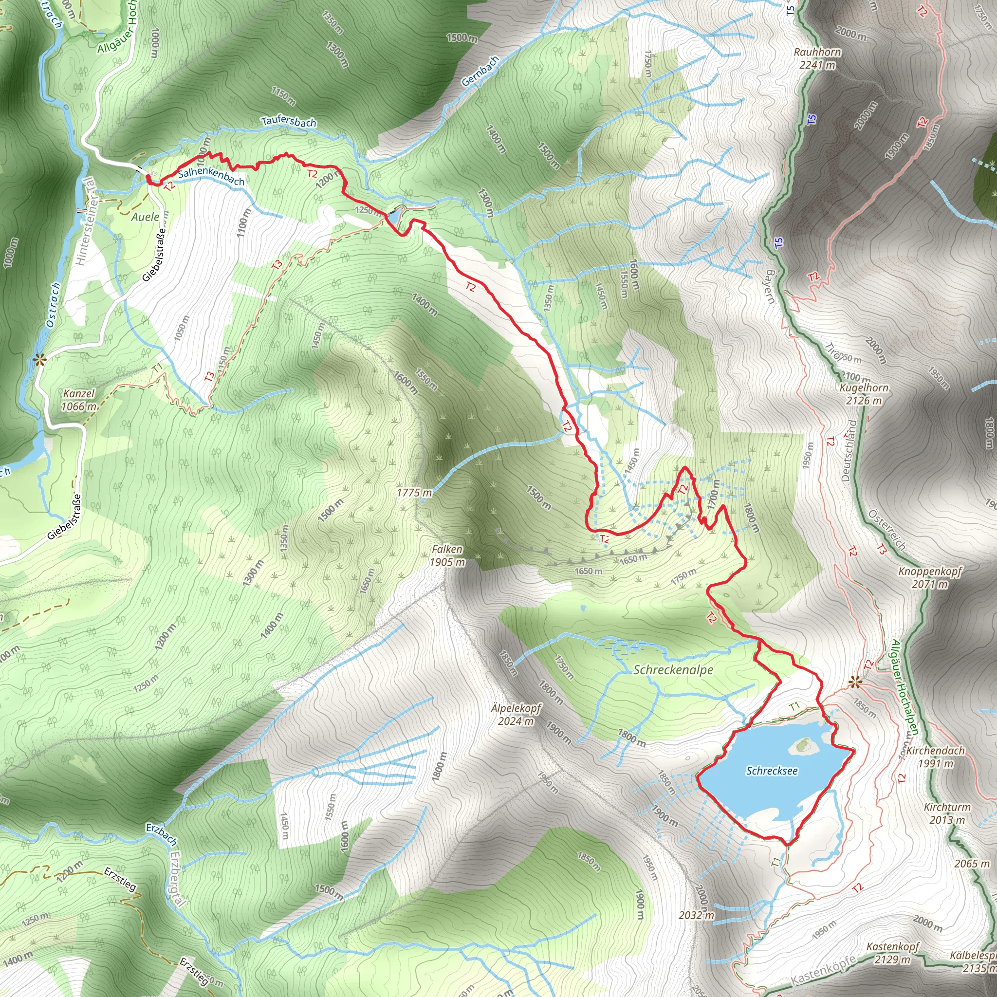 Schrecksee Loop from Auele mobile static map