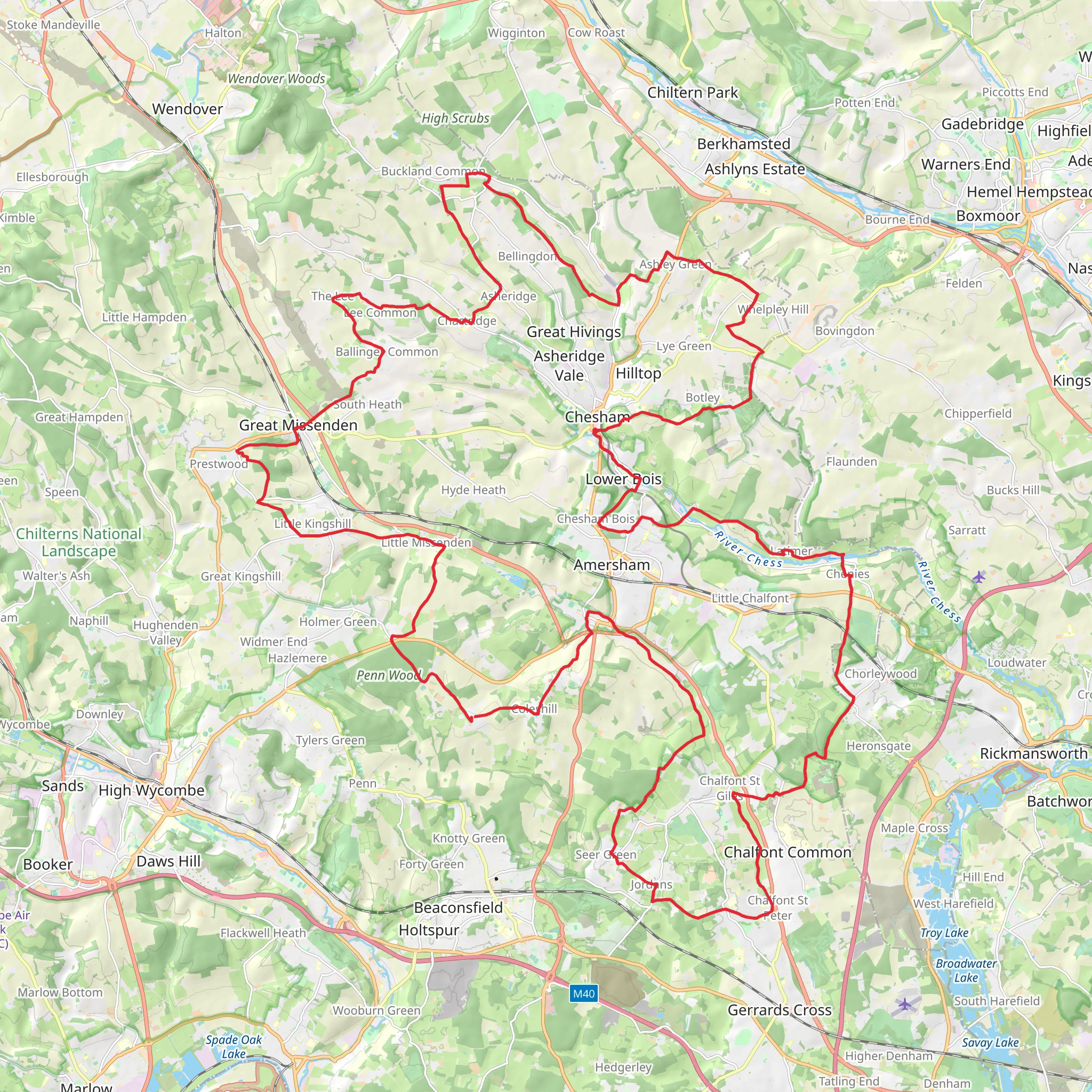 Chiltern Heritage Trail mobile static map