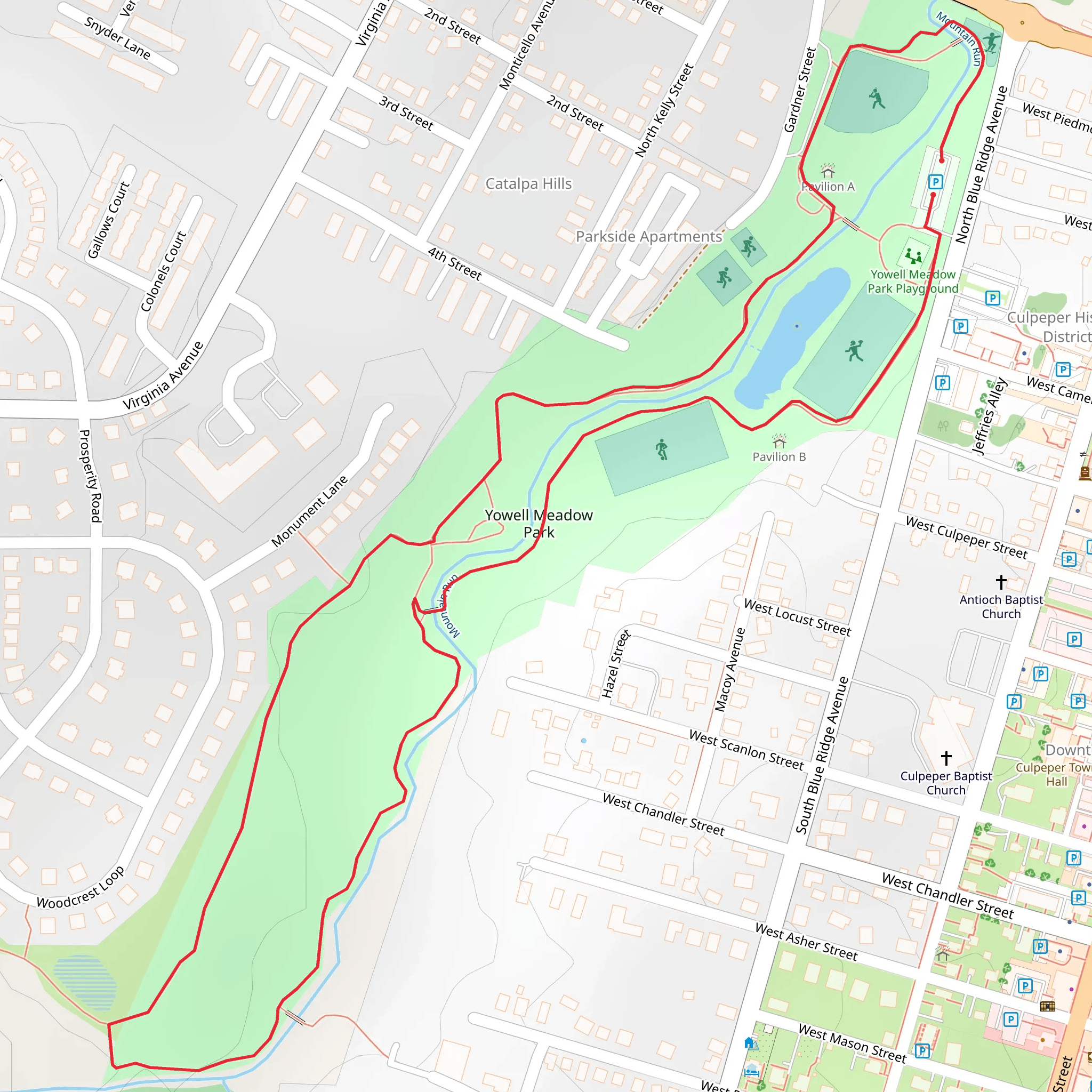 Yowell Meadow Footpath Loop mobile static map