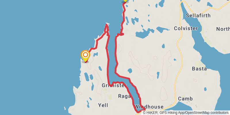 Coastal Walk of Shetland - Yell stage 3 Map