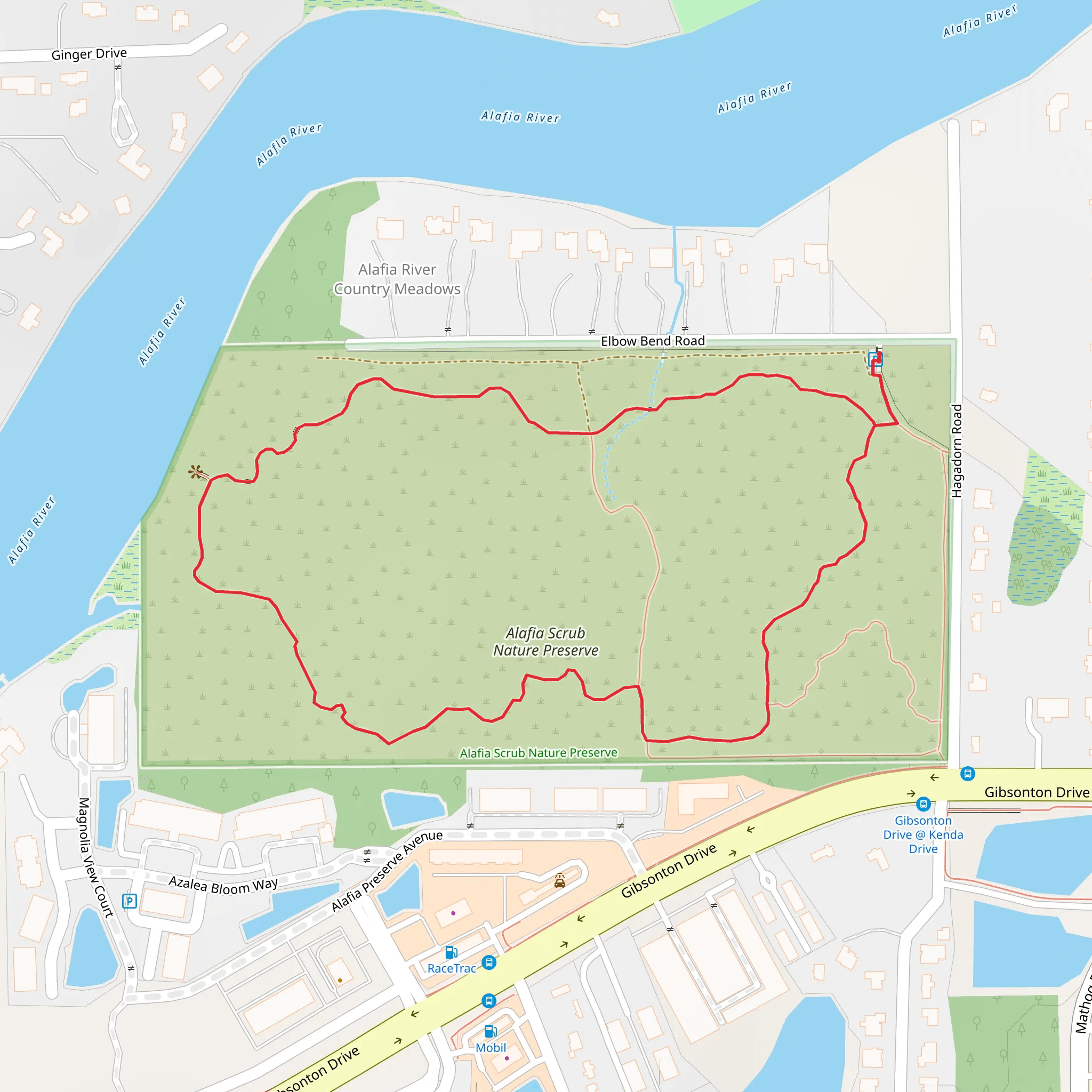 Alafia Scrub Nature Preserve Big Loop mobile static map