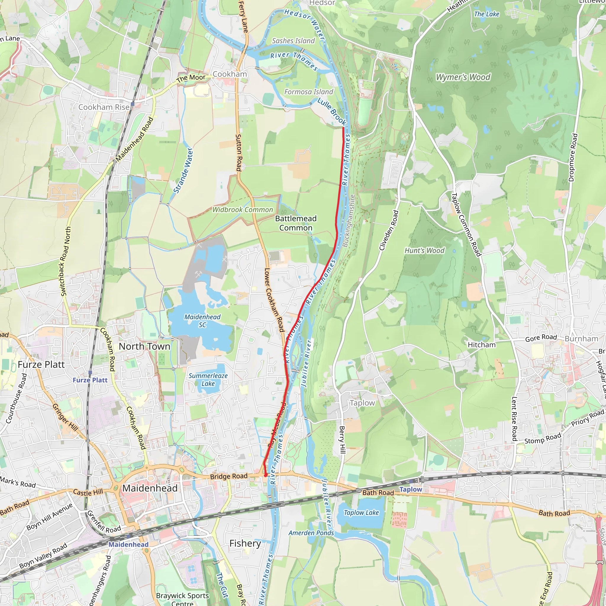 River Thames Walk from Maidenhead mobile static map