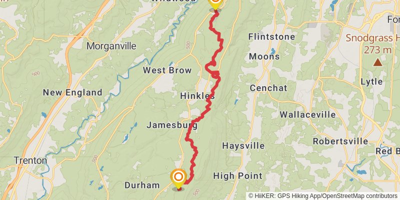 Great Eastern Trail (Incomplete) stage 43 Map