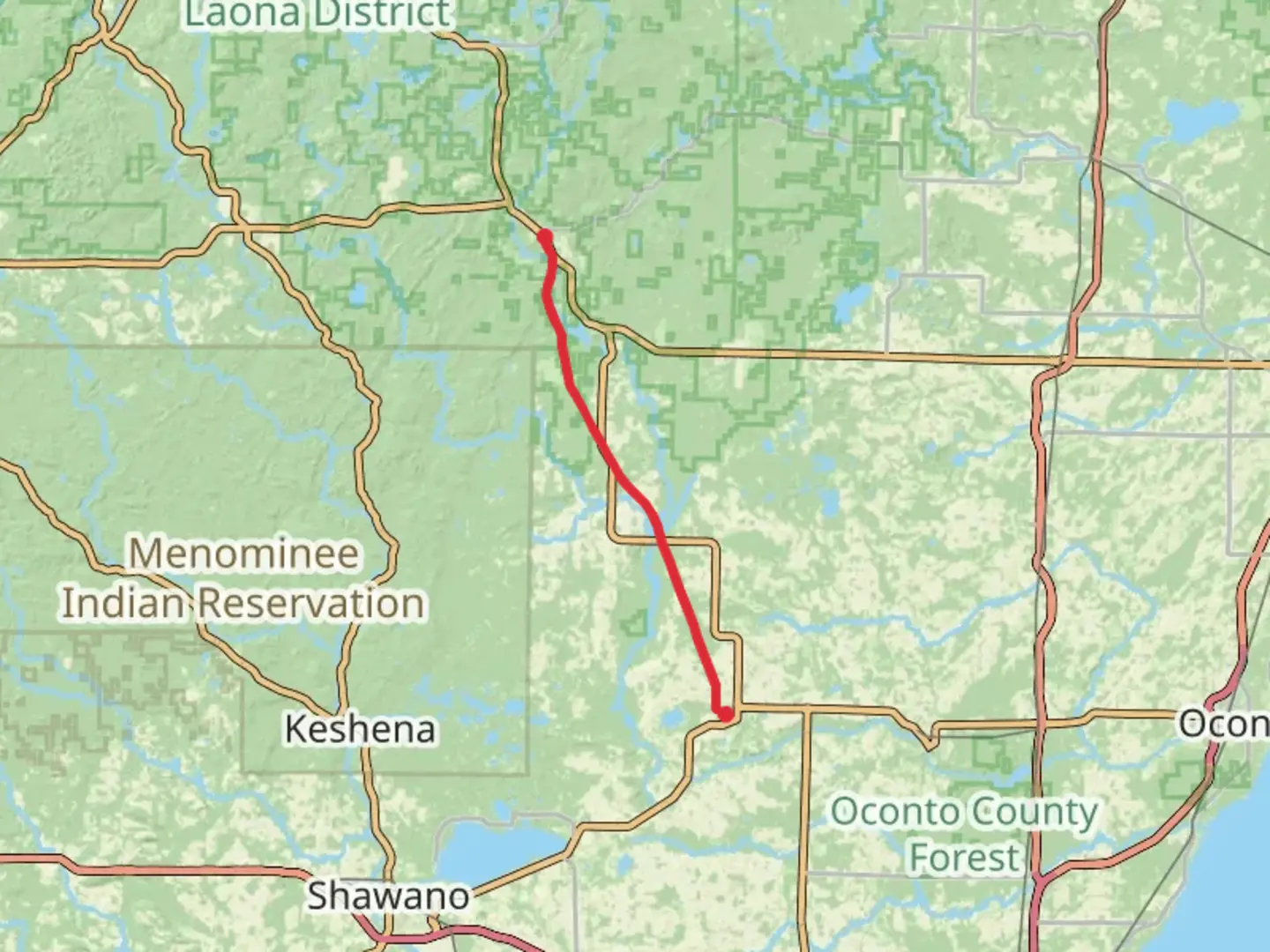 An image depicting the trail Nicolet State Trail - Gillett and its surrounding area.