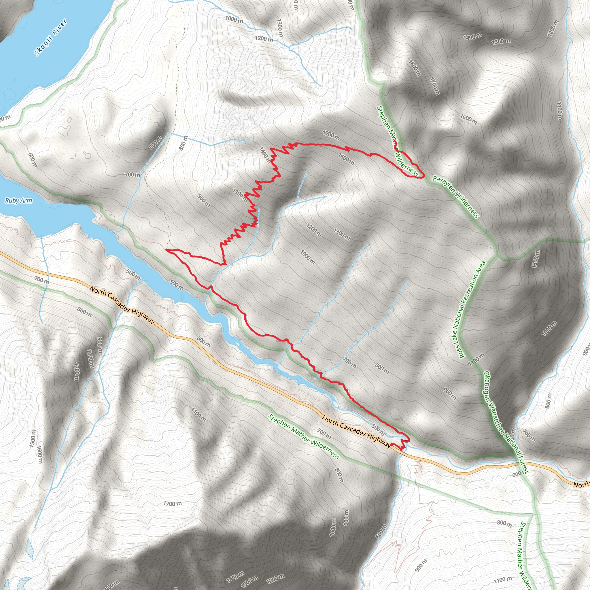 Jack Mountain and East Bank Trail mobile static map